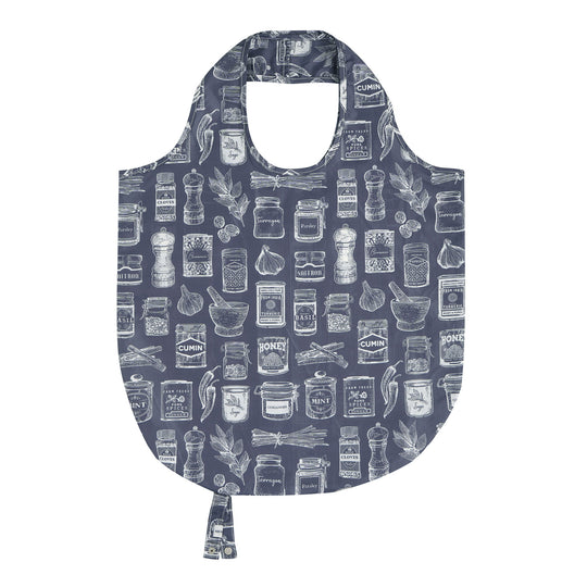 Herbs & Spices Foldable Tote Bag Medium in Grey