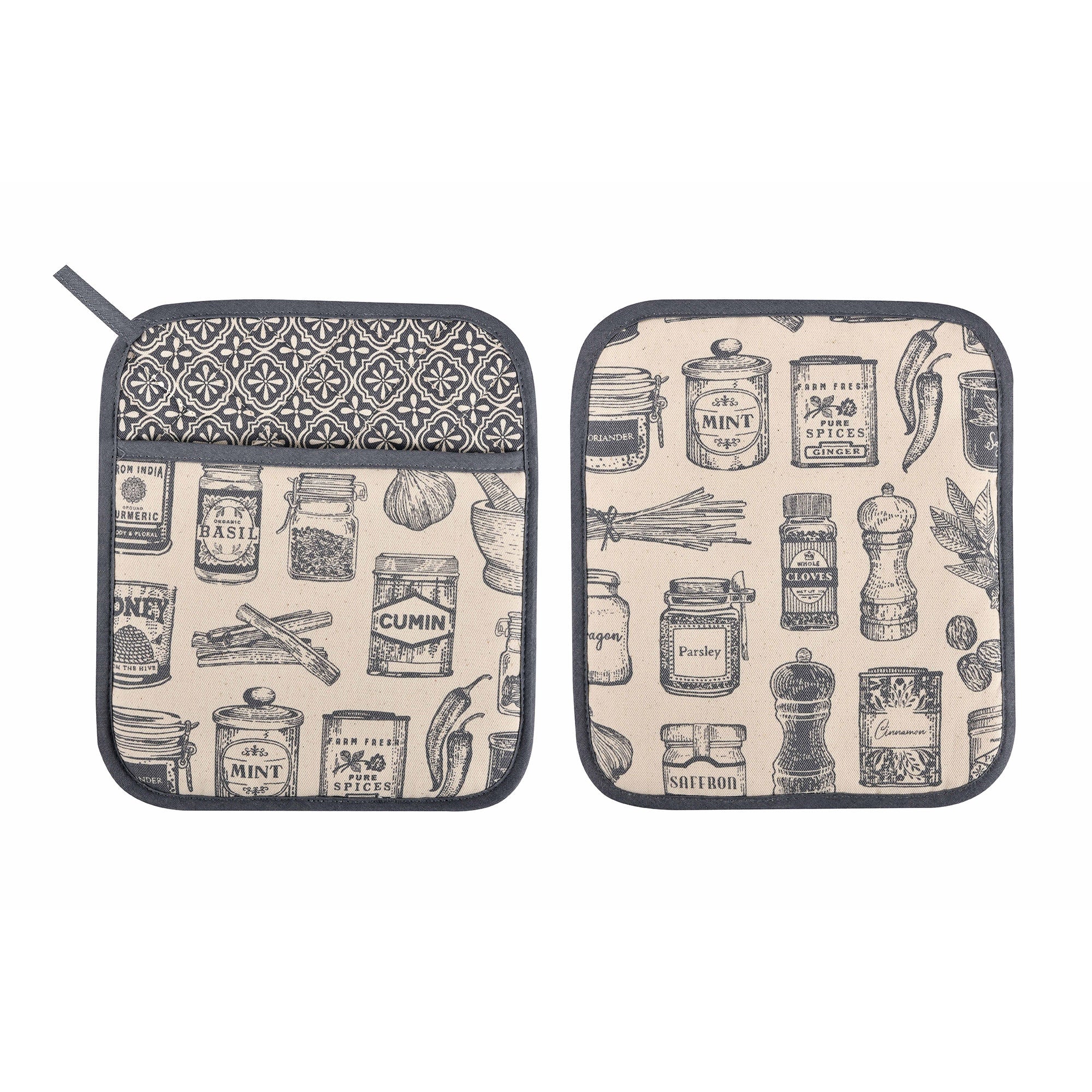 Ulster Weavers Herbs & Spices Pot Mitt One Size in Grey - Pot Mitt - Ulster Weavers