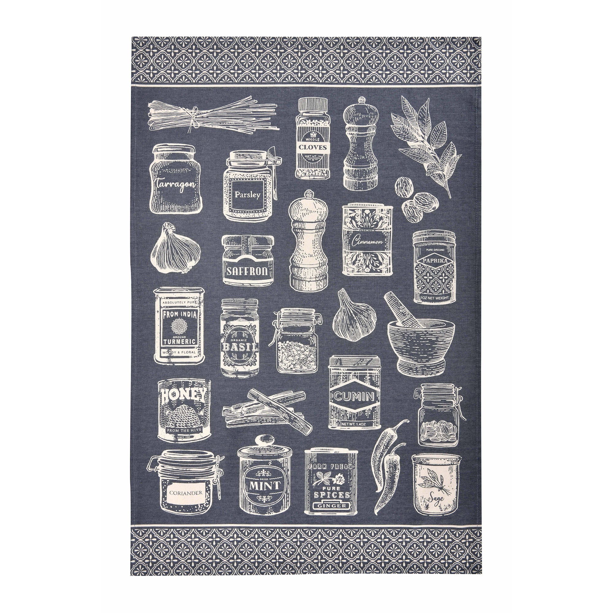 Ulster Weavers Herbs & Spices Tea Towel - Cotton One Size in Grey - Tea Towel - Ulster Weavers