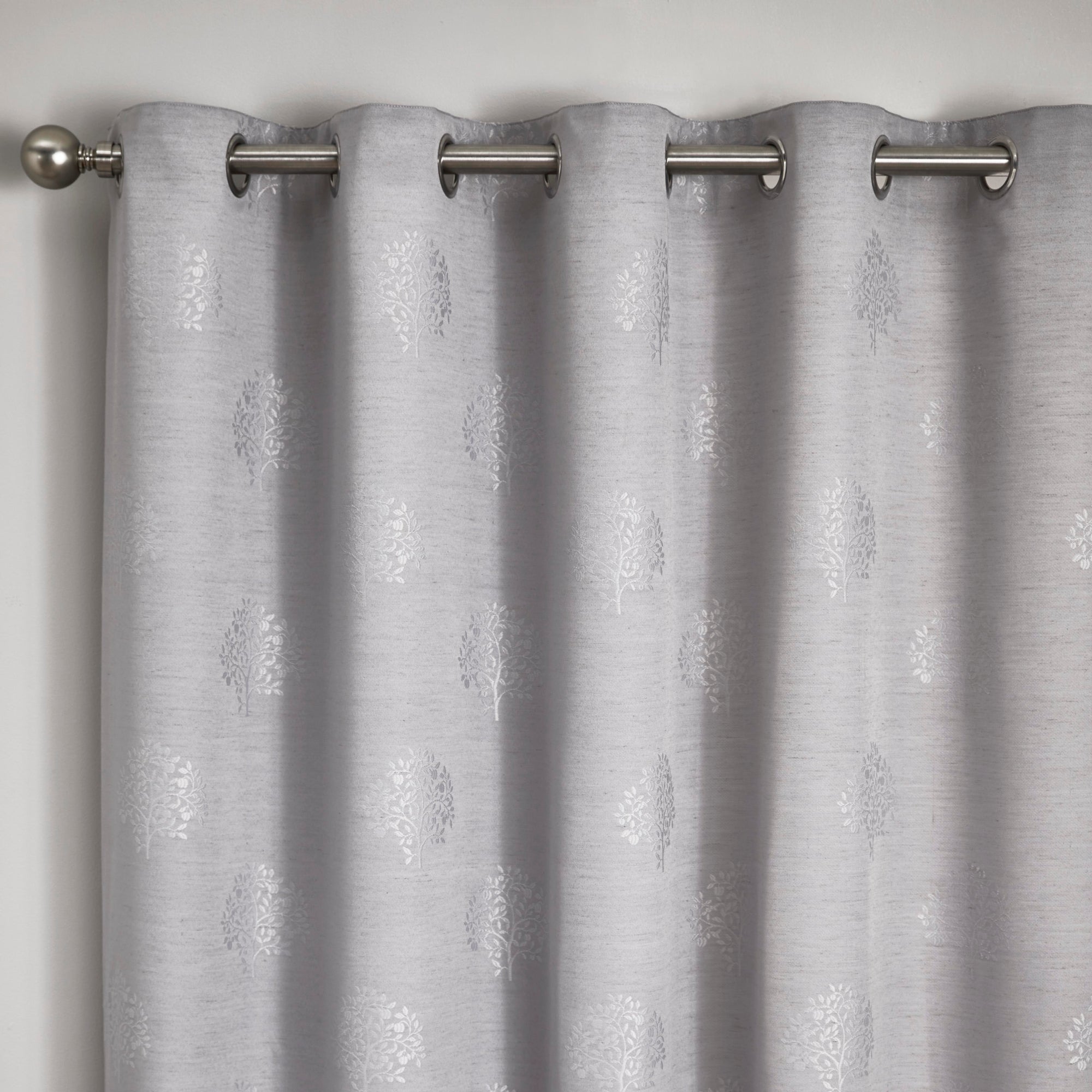 Harvest Pair of Eyelet Curtains by Appletree Loft in Silver - Pair of Eyelet Curtains - Appletree Loft