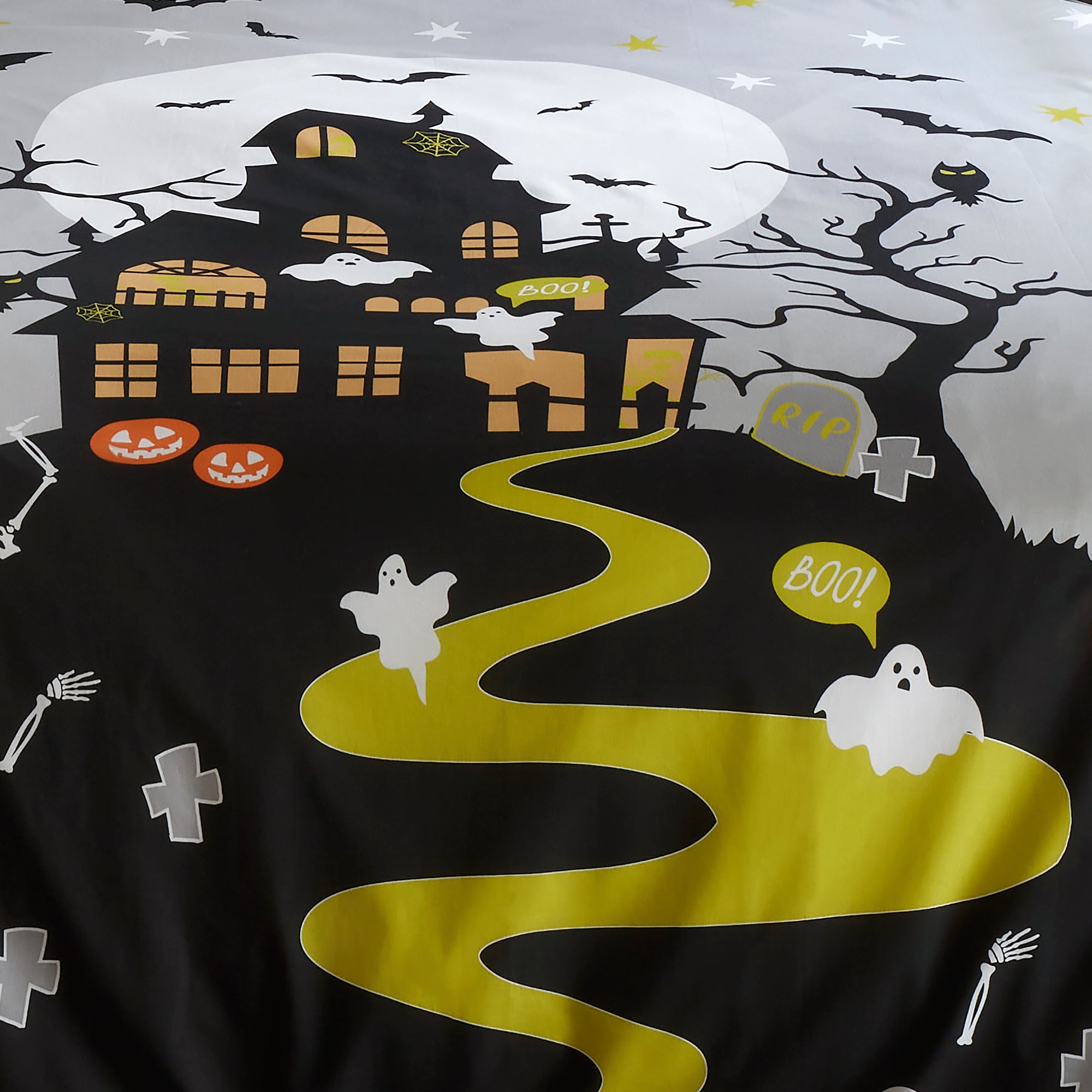 Haunted House Duvet Cover Set by Bedlam in Grey - Duvet Cover Set - Bedlam