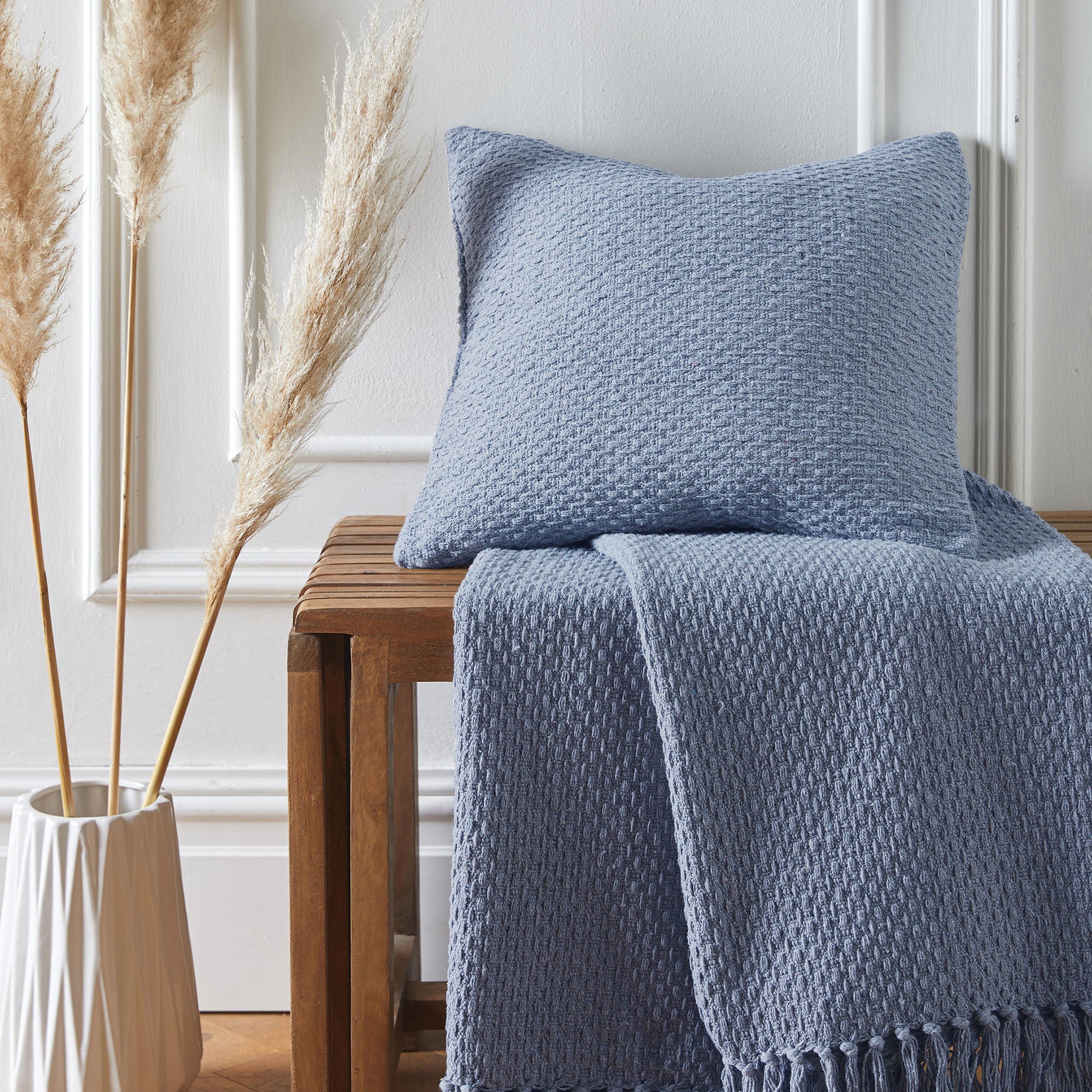 Hayden Cushion by Drift Home in Blue 43 x 43cm - Cushion - Drift Home