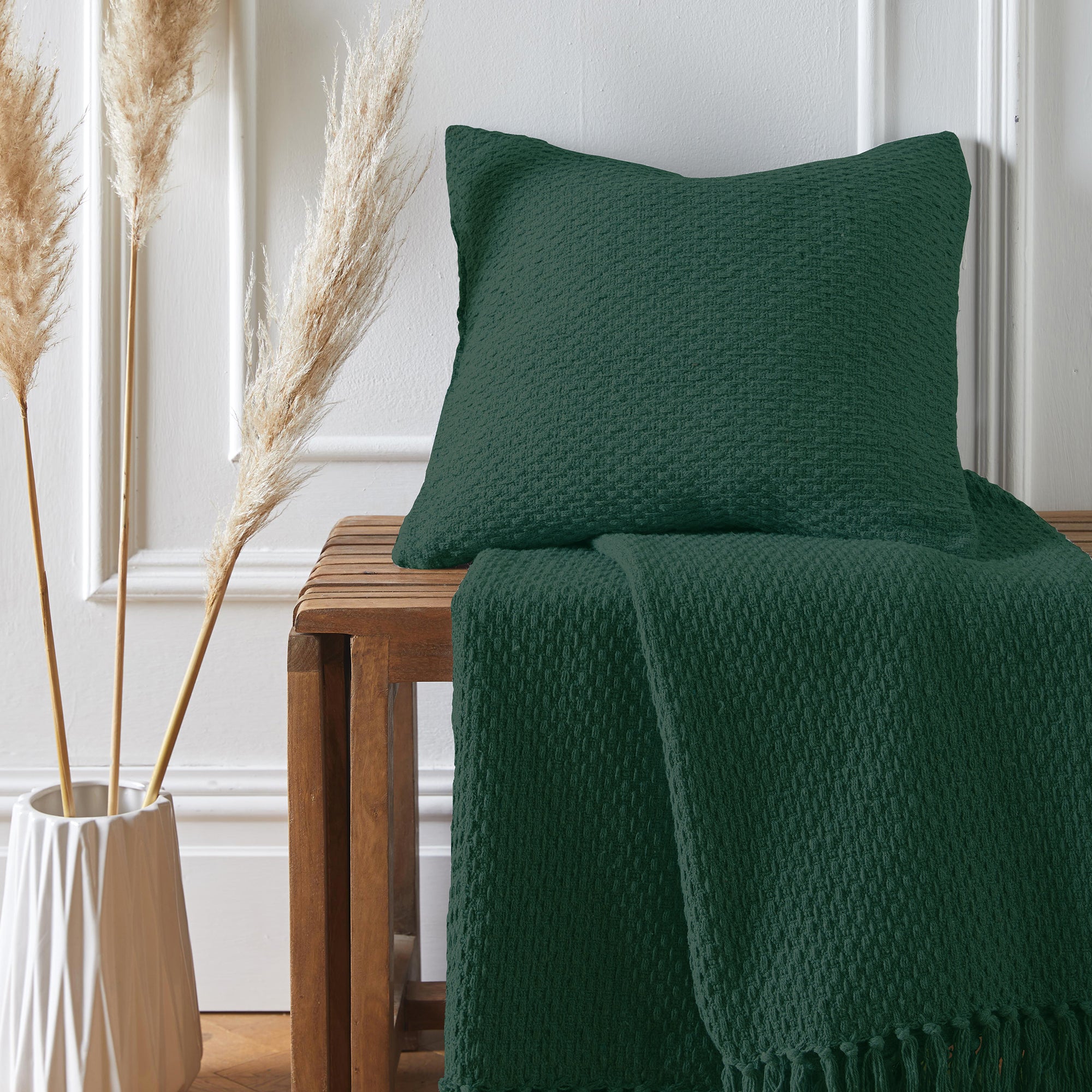 Hayden Cushion by Drift Home in Green 43 x 43cm - Cushion - Drift Home