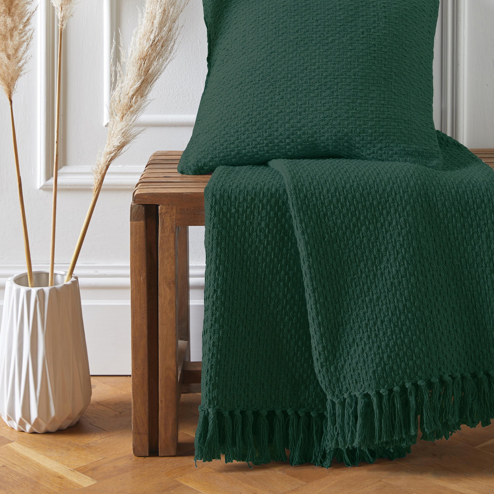Hayden Bedspread by Drift Home in Green 200cm x 200cm - Bedspread - Drift Home