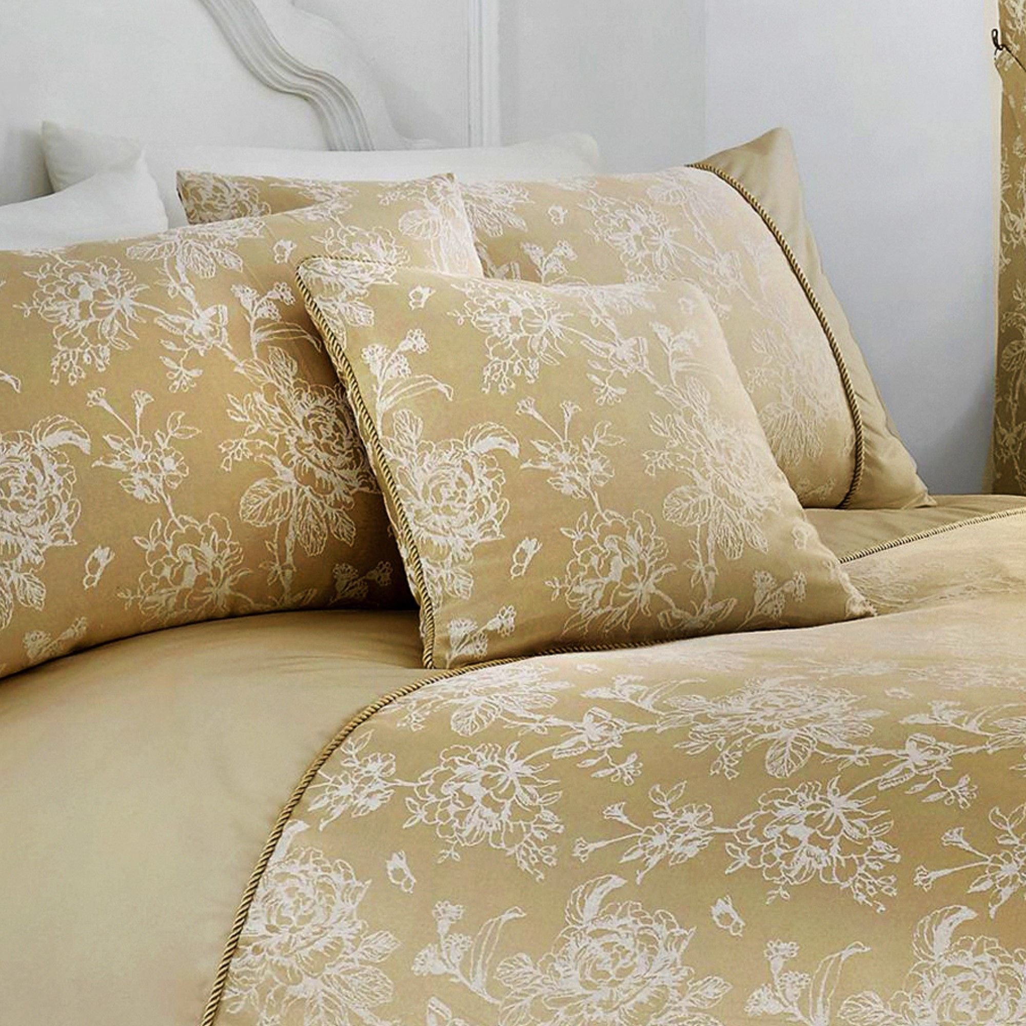 Jasmine Cushion by Dreams & Drapes Woven in Champagne 43 x 43cm - Cushion - Dreams & Drapes Woven