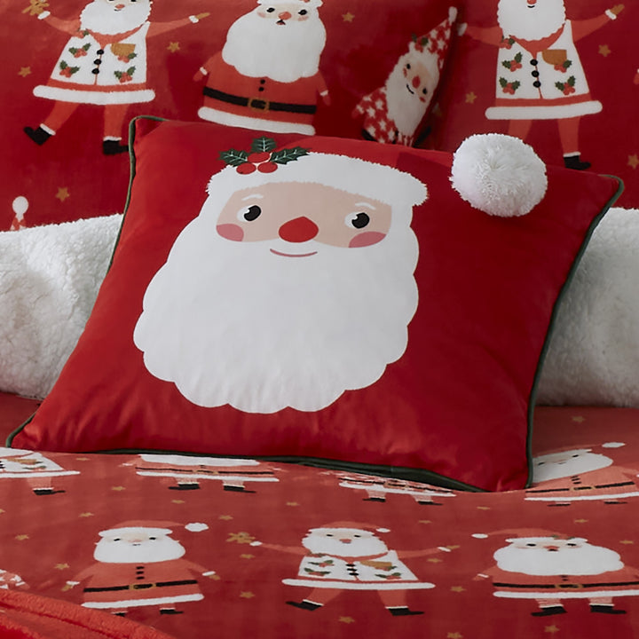 Jolly Santa Cushion by Bedlam in Red 43 x 43cm - Cushion - Bedlam