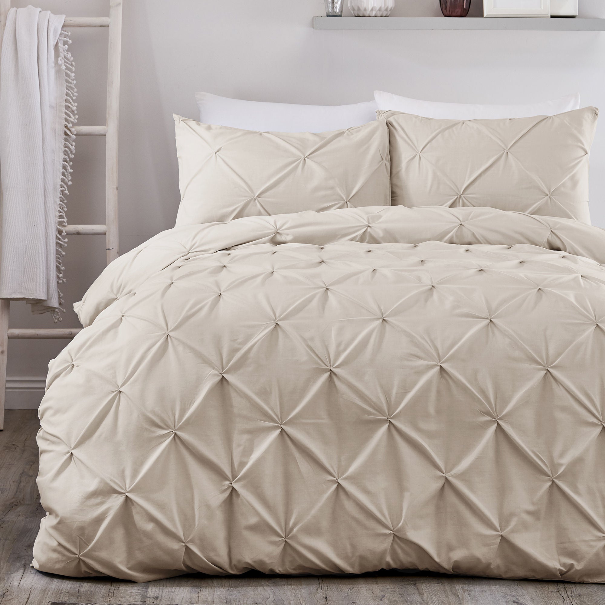Lara Duvet Cover Set by Serene in Natural - Duvet Cover Set - Serene