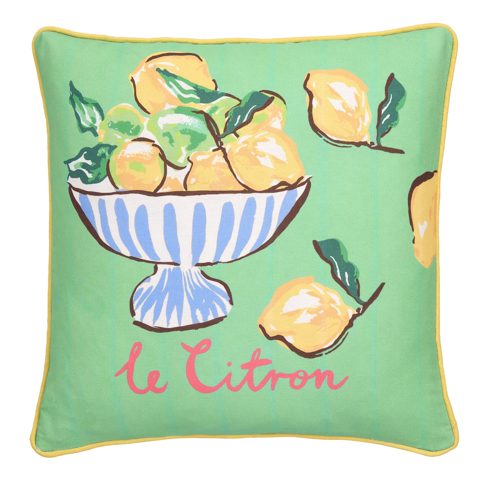 Lemon Fruit Bowl Outdoor Cushion in Multi 43 x 43cm - Cushion - Fusion