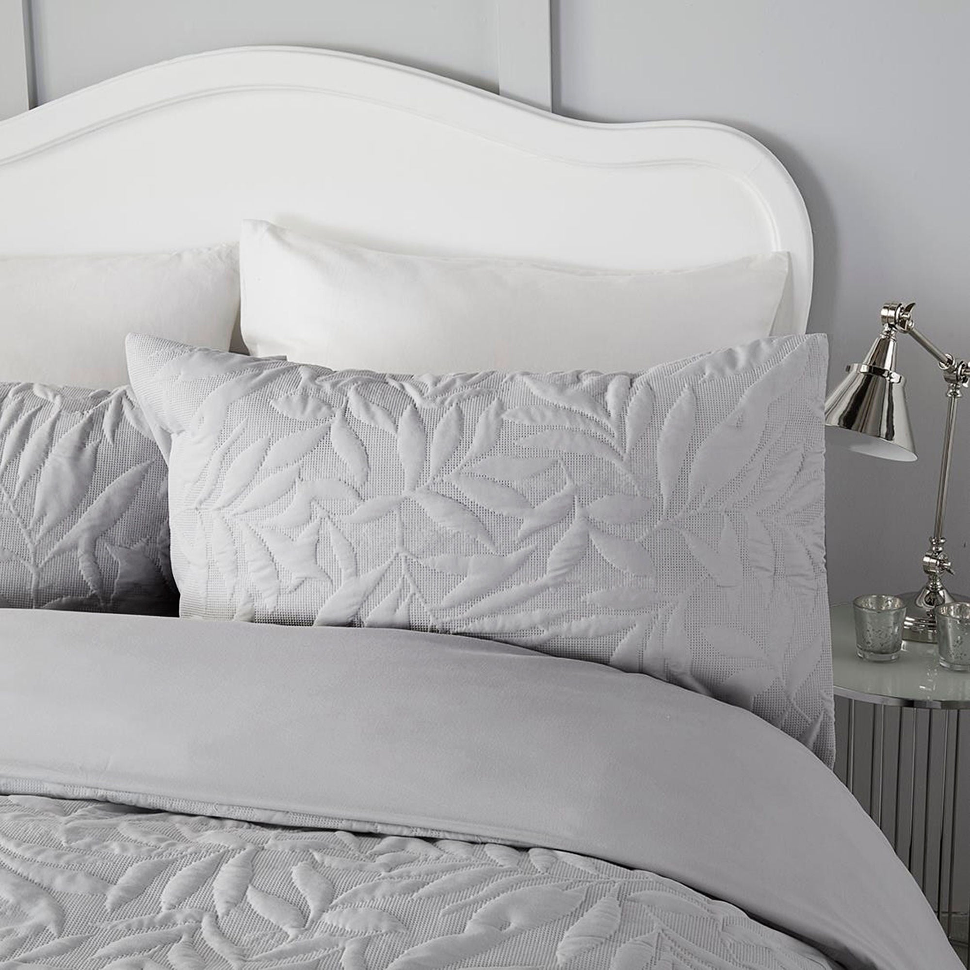 Luana Duvet Cover Set by Serene in Silver - Duvet Cover Set - Serene