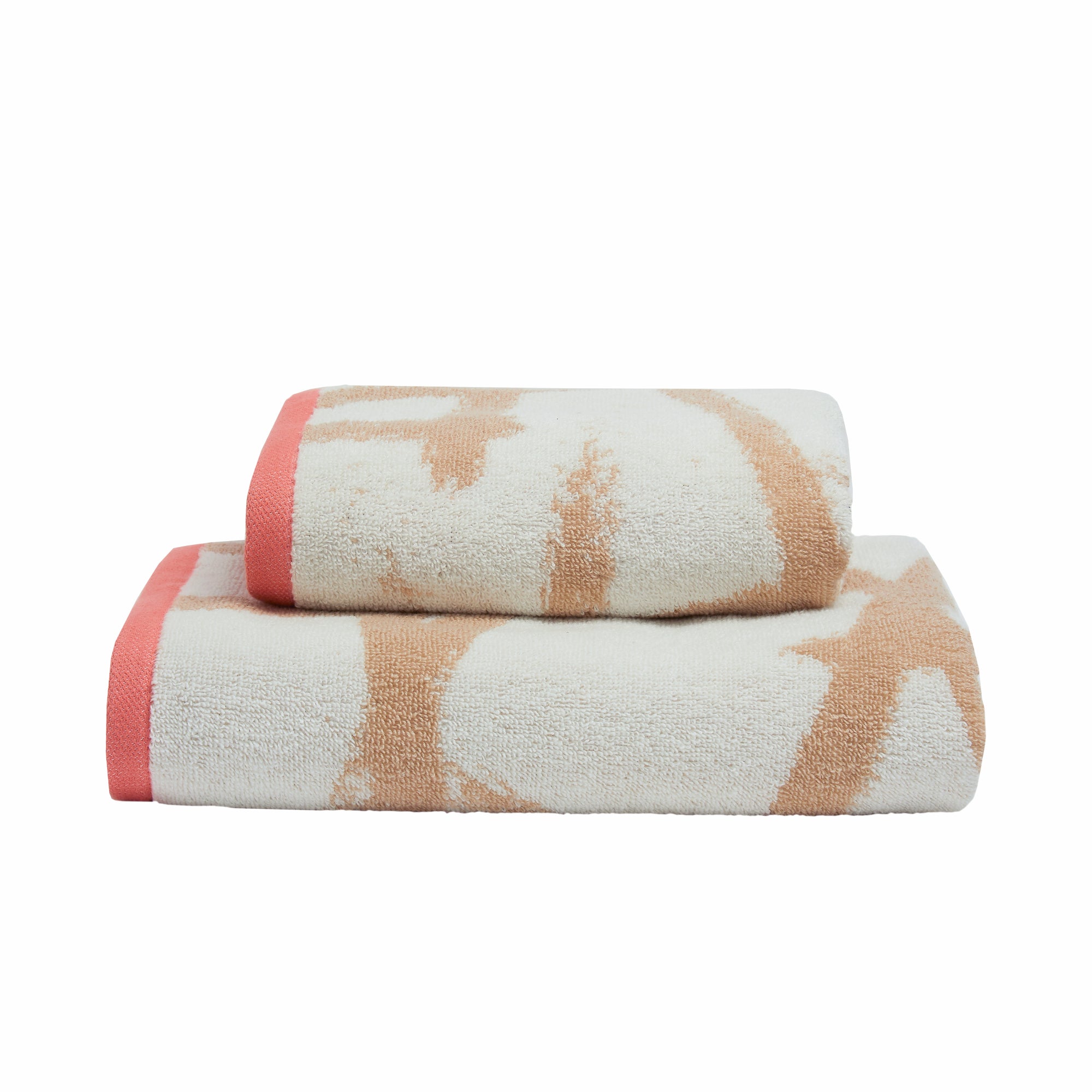 Leda Towels by Fusion Bathroom in Natural/Coral - Hand Towel - Fusion Bathroom