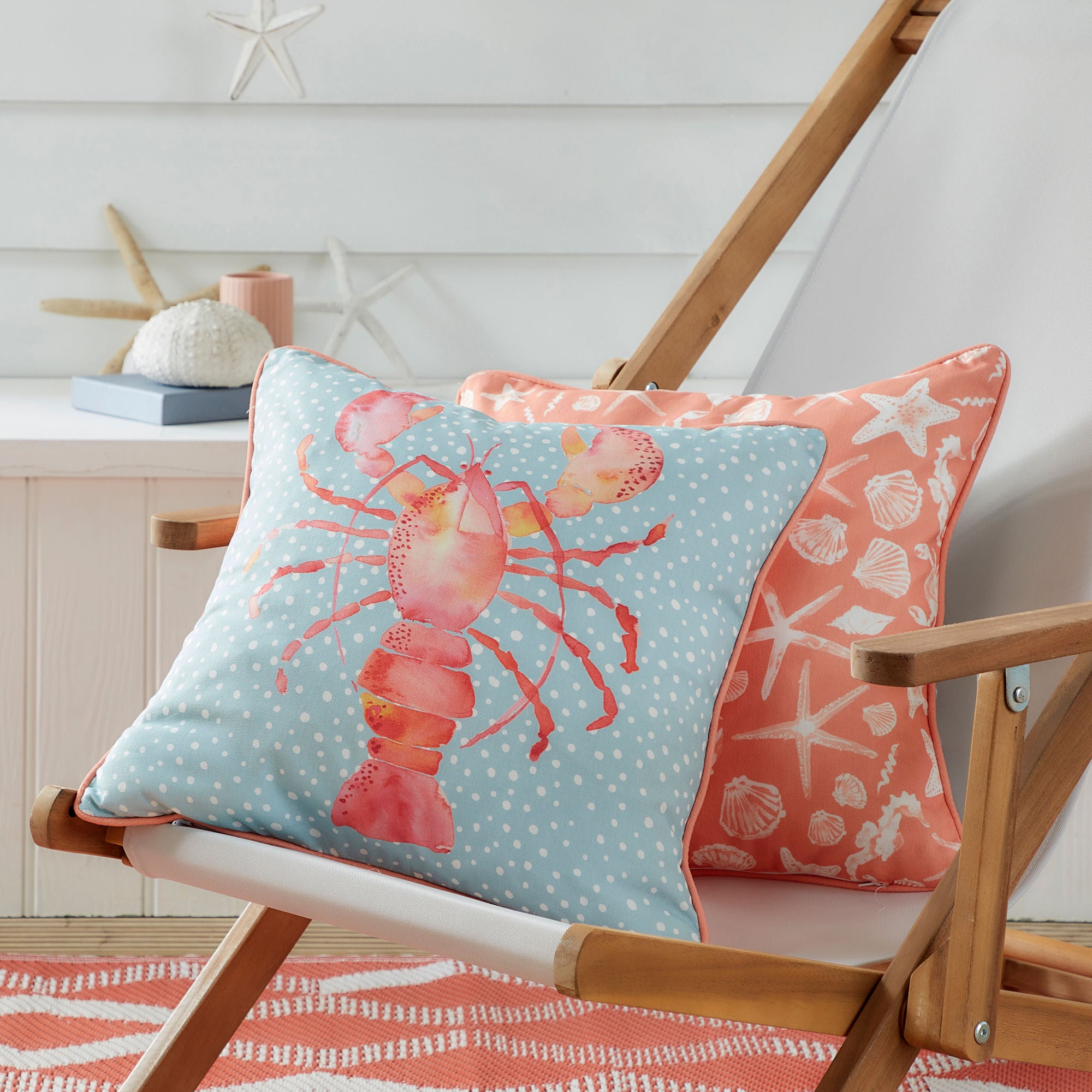 Lobster Outdoor Cushion by Fusion in Orange 43 x 43cm - Cushion - Fusion