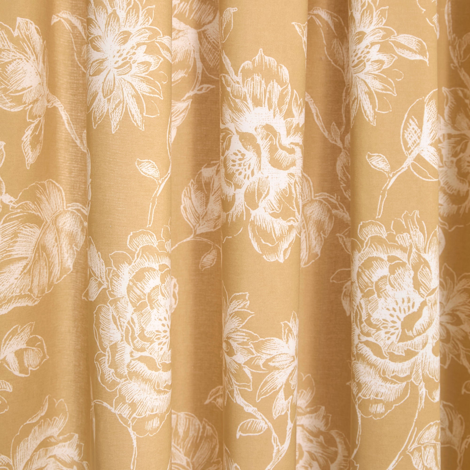 Mishka Pair of Pencil Pleat Curtains With Tie-Backs by Dreams & Drapes Design in Gold - Pair of Pencil Pleat Curtains With Tie-Backs - Dreams & Drapes Design