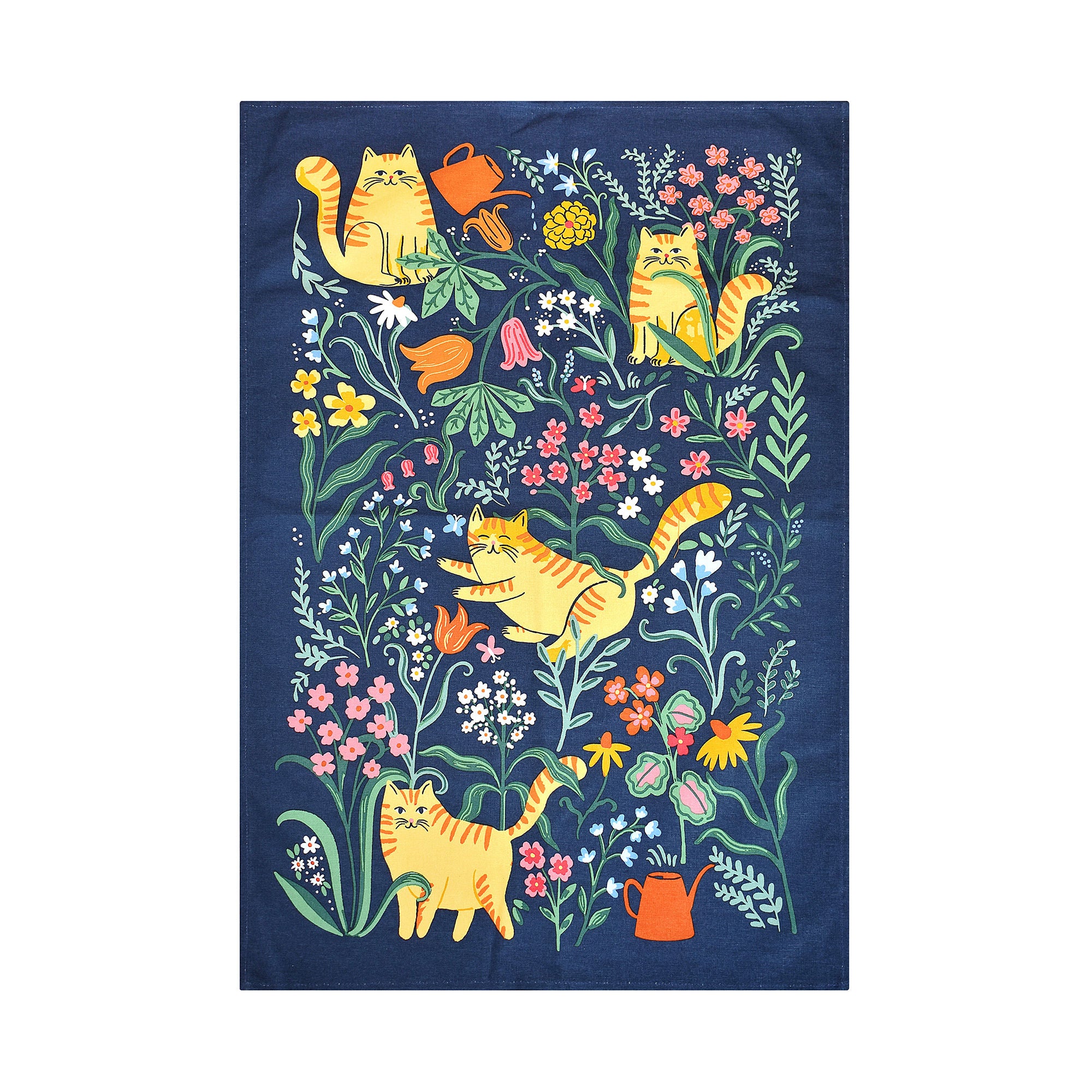 Marmalade Meadow Cotton Tea Towel in Navy - Tea Towel - Ulster Weavers