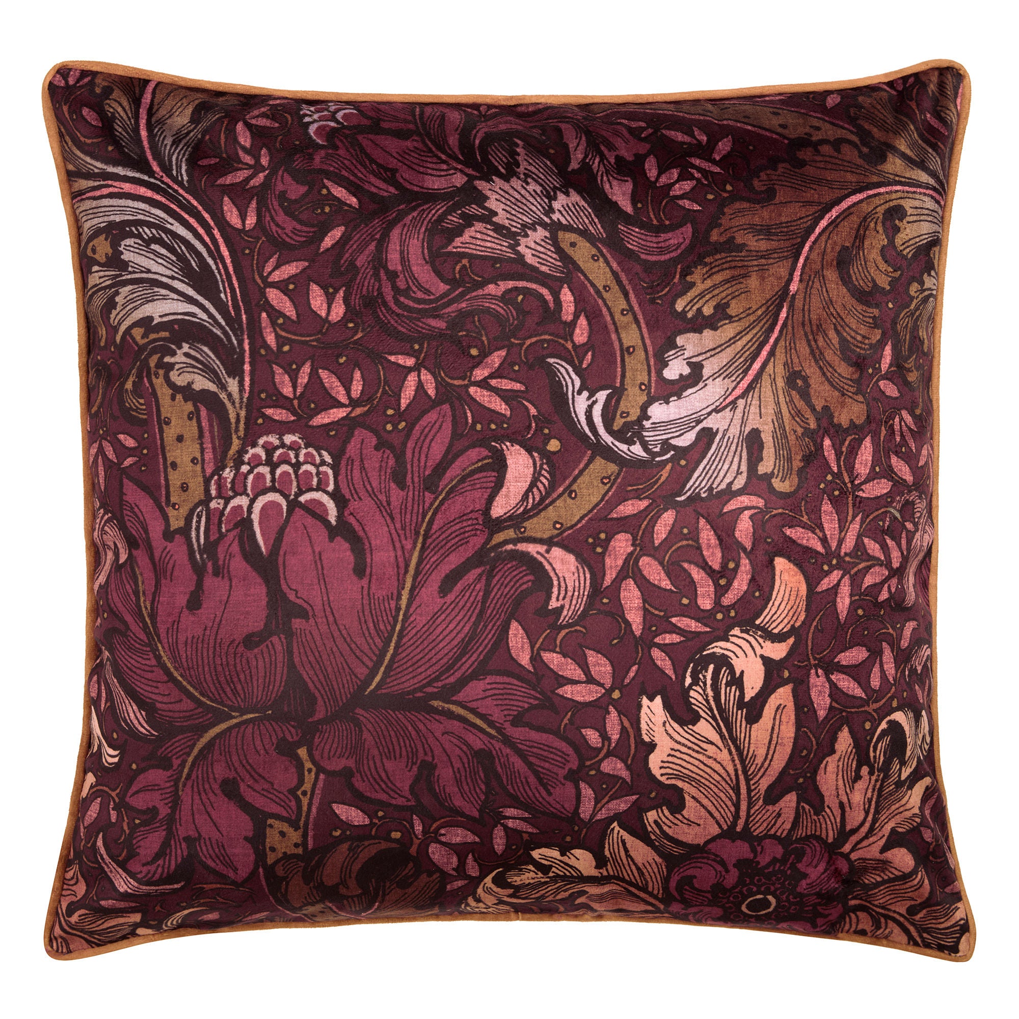 Morris Major Chintz Cushion in Burgundy 55 x 55cm - Cushion - Laurence Llewelyn-Bowen