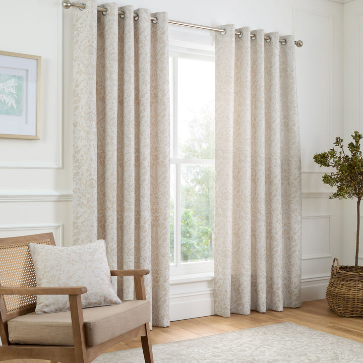 Marple Pair of Eyelet Curtains by Curtina in Natural - Pair of Eyelet Curtains - Curtina