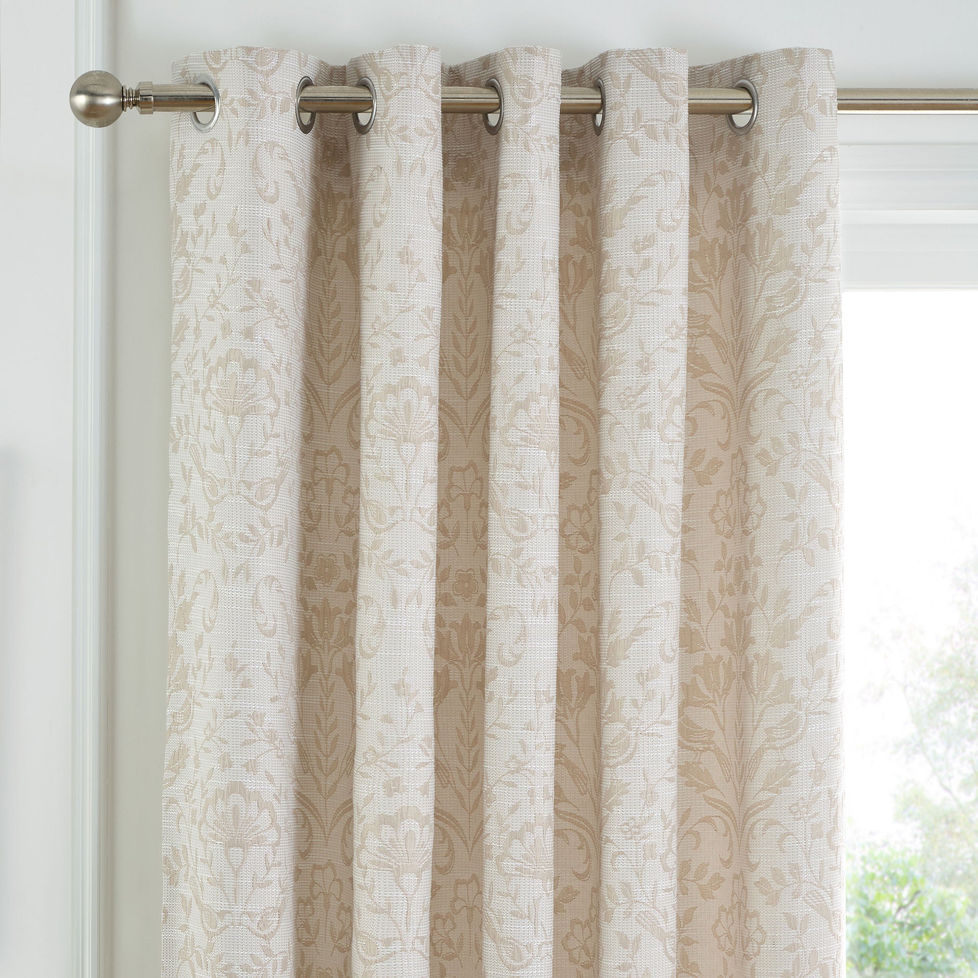 Marple Pair of Eyelet Curtains by Curtina in Natural - Pair of Eyelet Curtains - Curtina