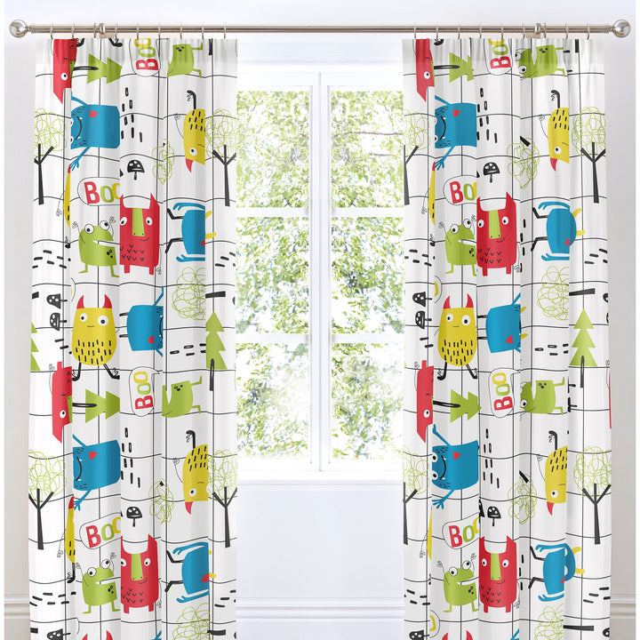 Monster Mob Pair of Pencil Pleat Curtains by Cosatto in Multi - Pair of Pencil Pleat Curtains - Cosatto