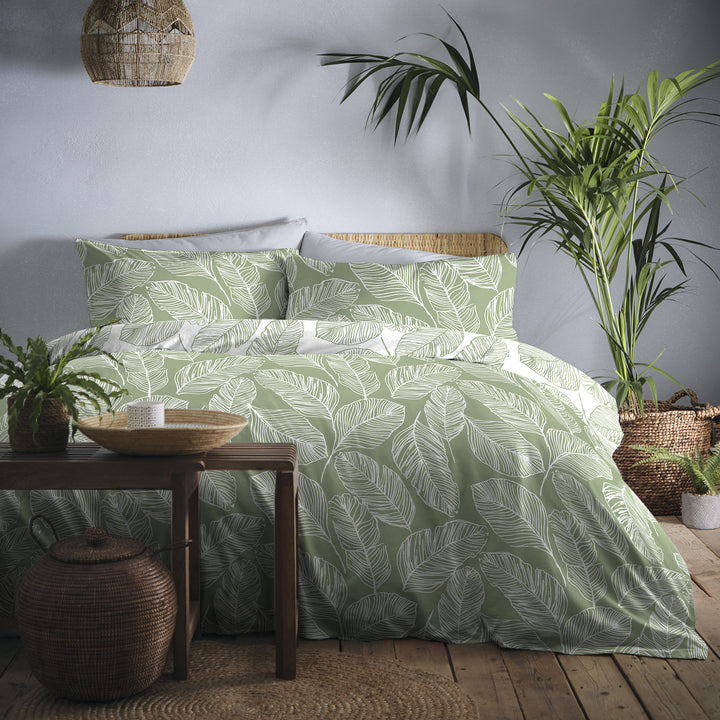 Matteo Duvet Cover Set by Fusion in Green - Duvet Cover Set - Fusion