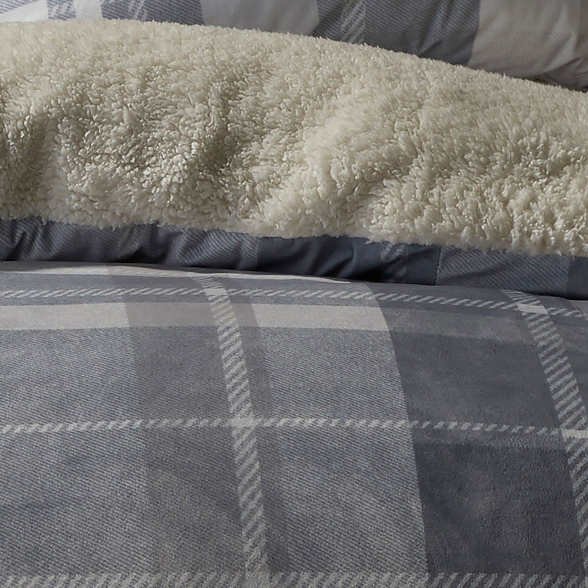 Mulford Check Duvet Cover Set by Fusion Snug in Grey - Duvet Cover Set - Fusion Snug