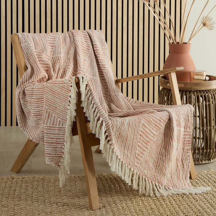 Myan Throw by Appletree Loft in Terracotta 130 x 180cm