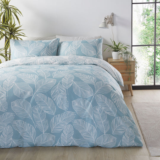 Matteo Duvet Cover Set in Duck Egg