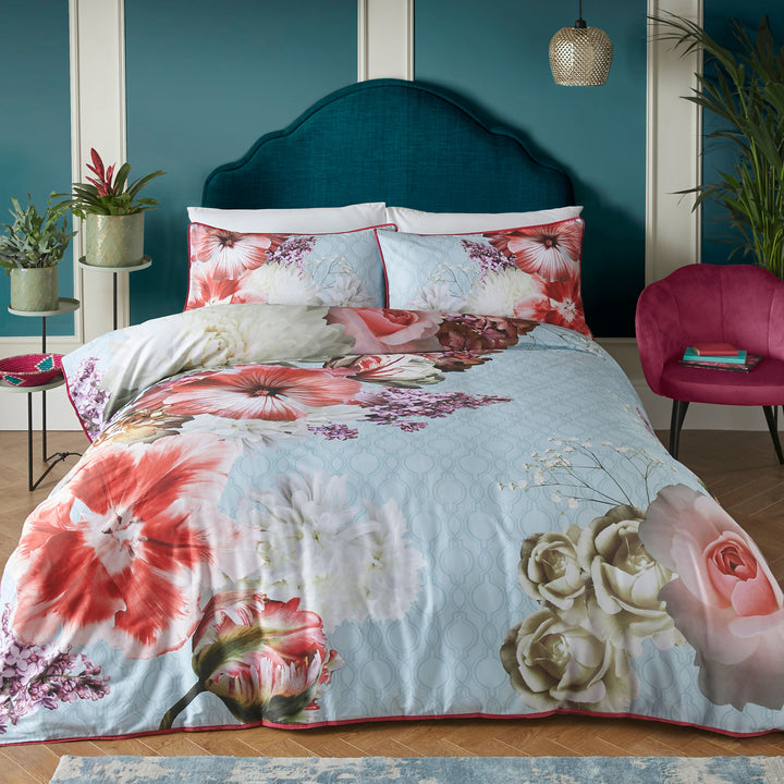 Mayfair Lady Duvet Cover Set by Laurence Llewelyn-Bowen in Blue - Duvet Cover Set - Laurence Llewelyn-Bowen