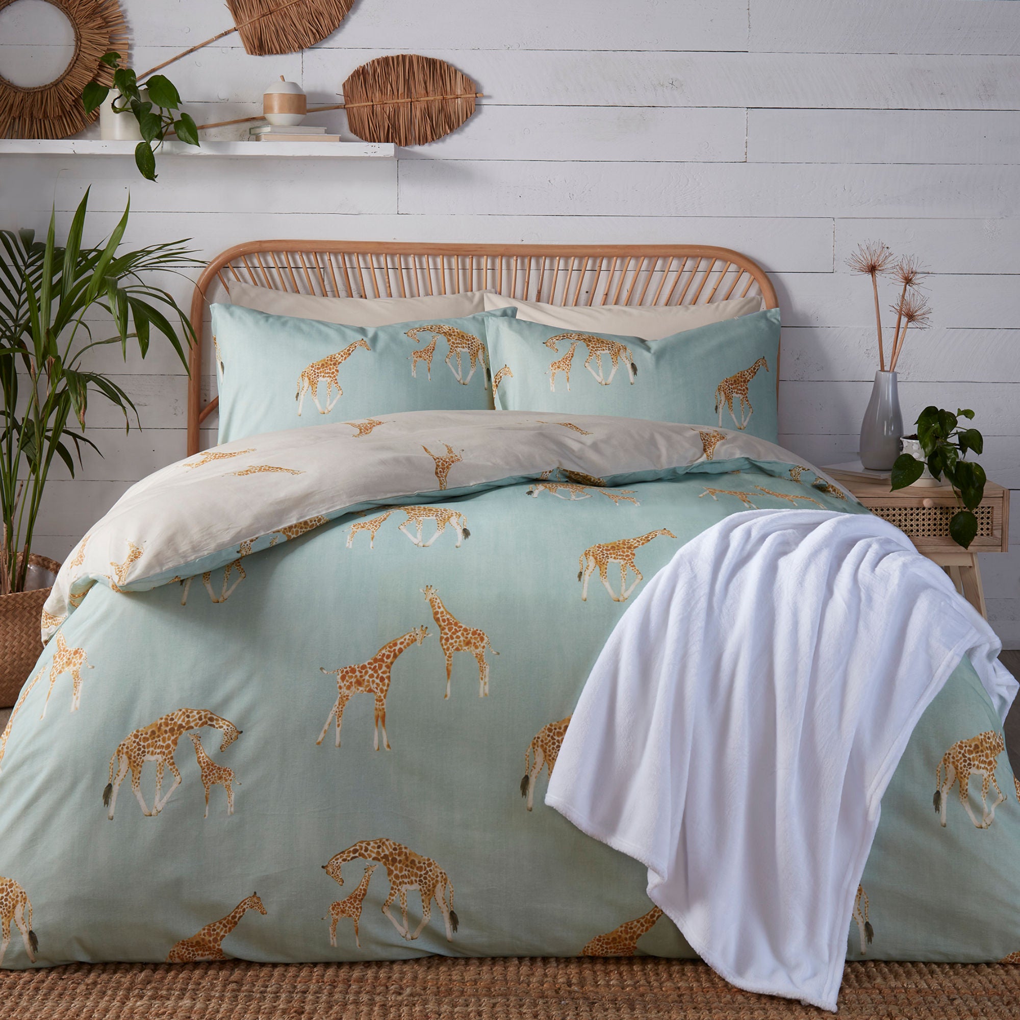 Milo Giraffe Duvet Cover Set by Fusion in Duck Egg - Duvet Cover Set - Fusion