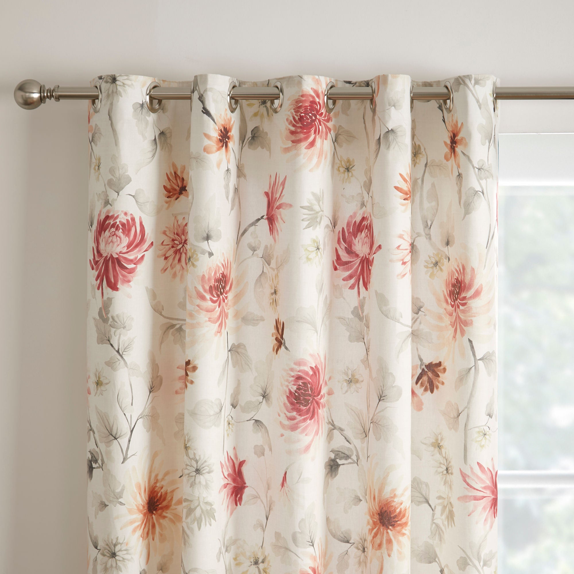 Nadia Pair of Eyelet Curtains by Dreams & Drapes Curtains in Red - Pair of Eyelet Curtains - Dreams & Drapes Curtains
