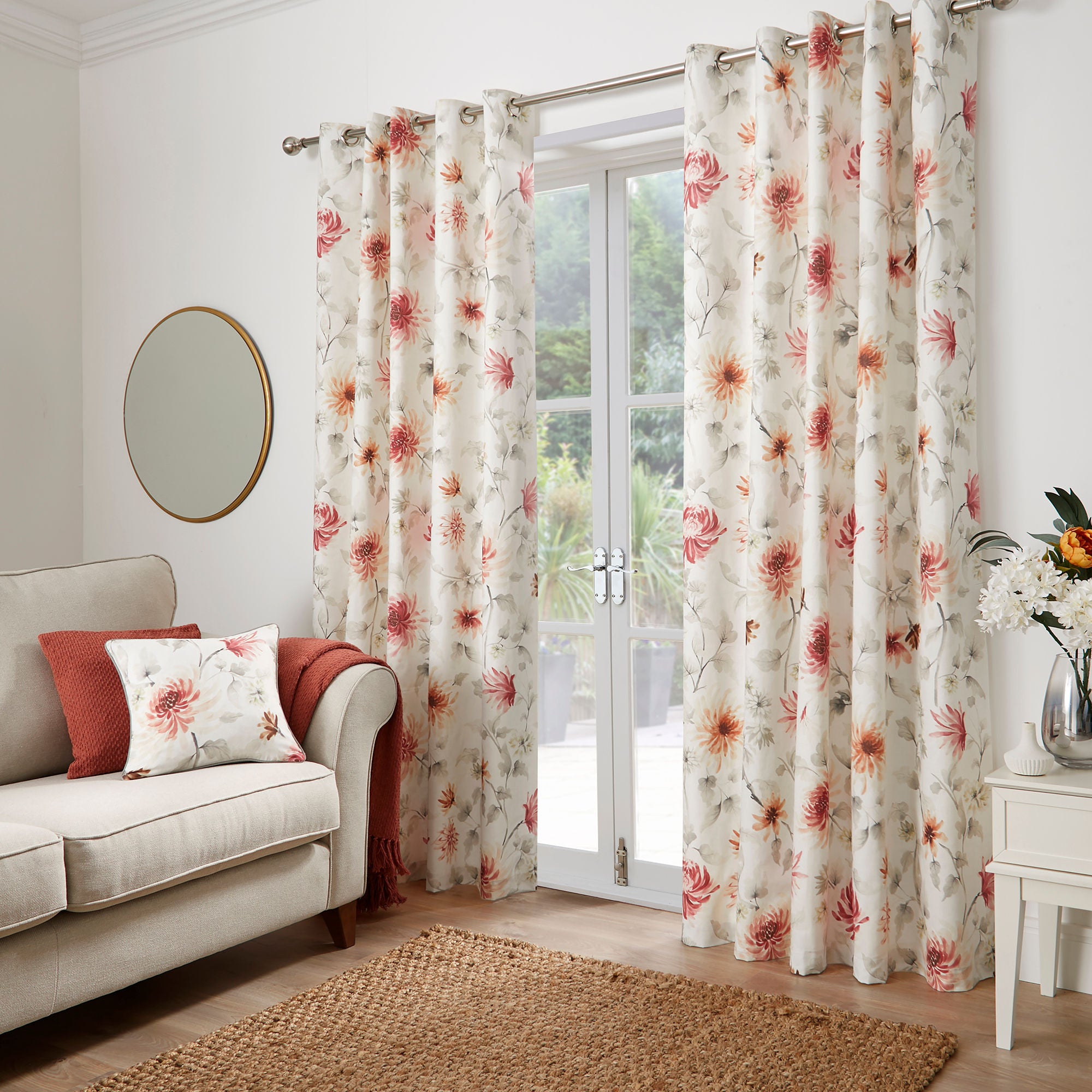 Nadia Cushion by Dreams & Drapes Curtains in Red 43 x 43cm - Cushion - Dreams & Drapes Curtains