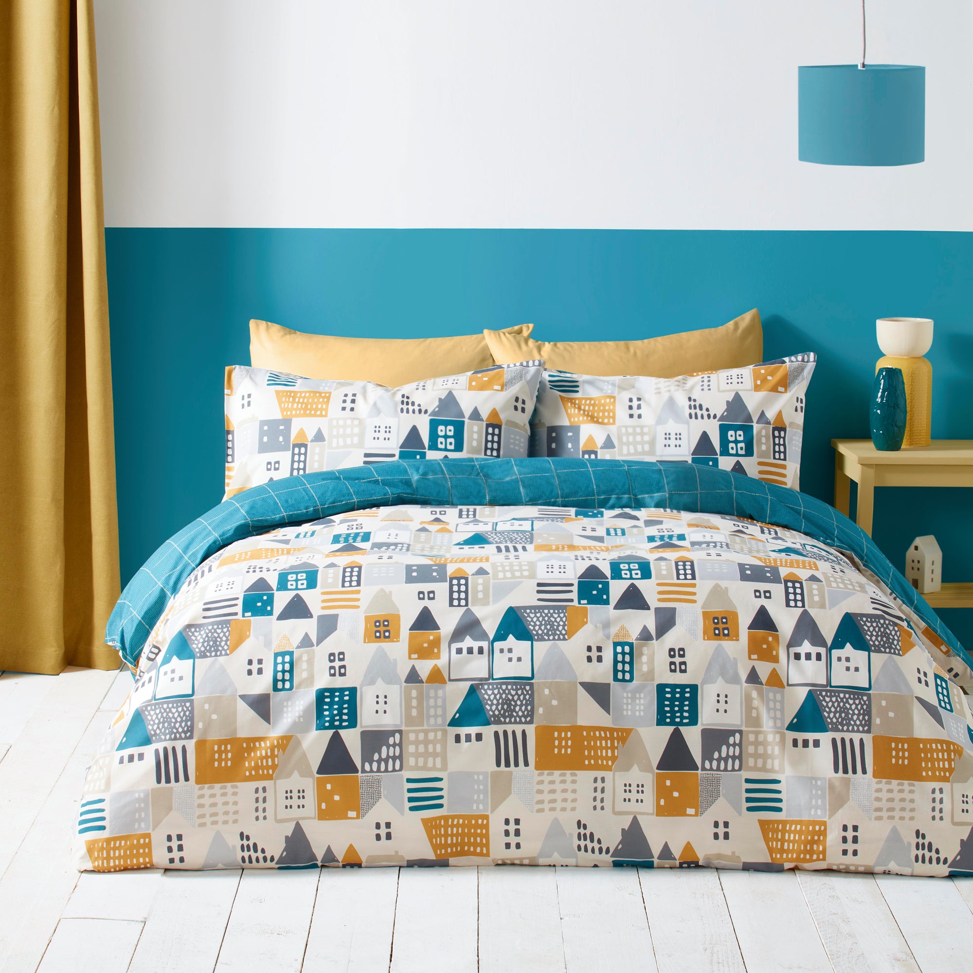 Nordica Duvet Cover Set by Fusion in Teal - Duvet Cover Set - Fusion