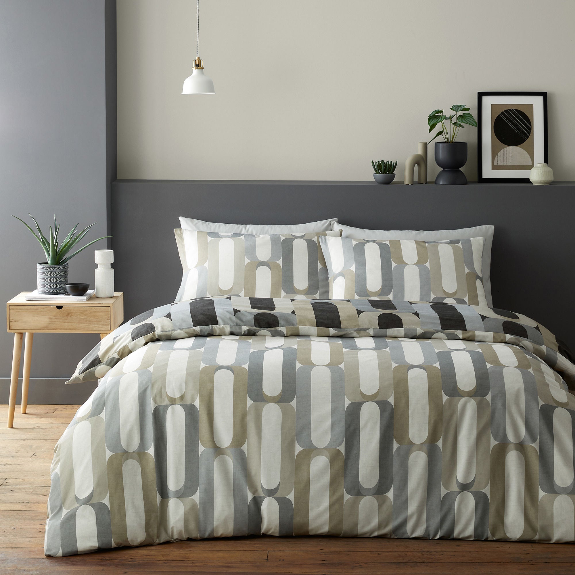 Orea Duvet Cover Set by Fusion in Charcoal - Duvet Cover Set - Fusion