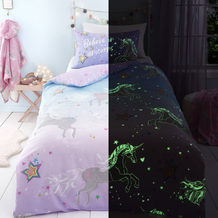 Ombre Unicorn Duvet Cover Set by Bedlam in Lilac - Duvet Cover Set - Bedlam