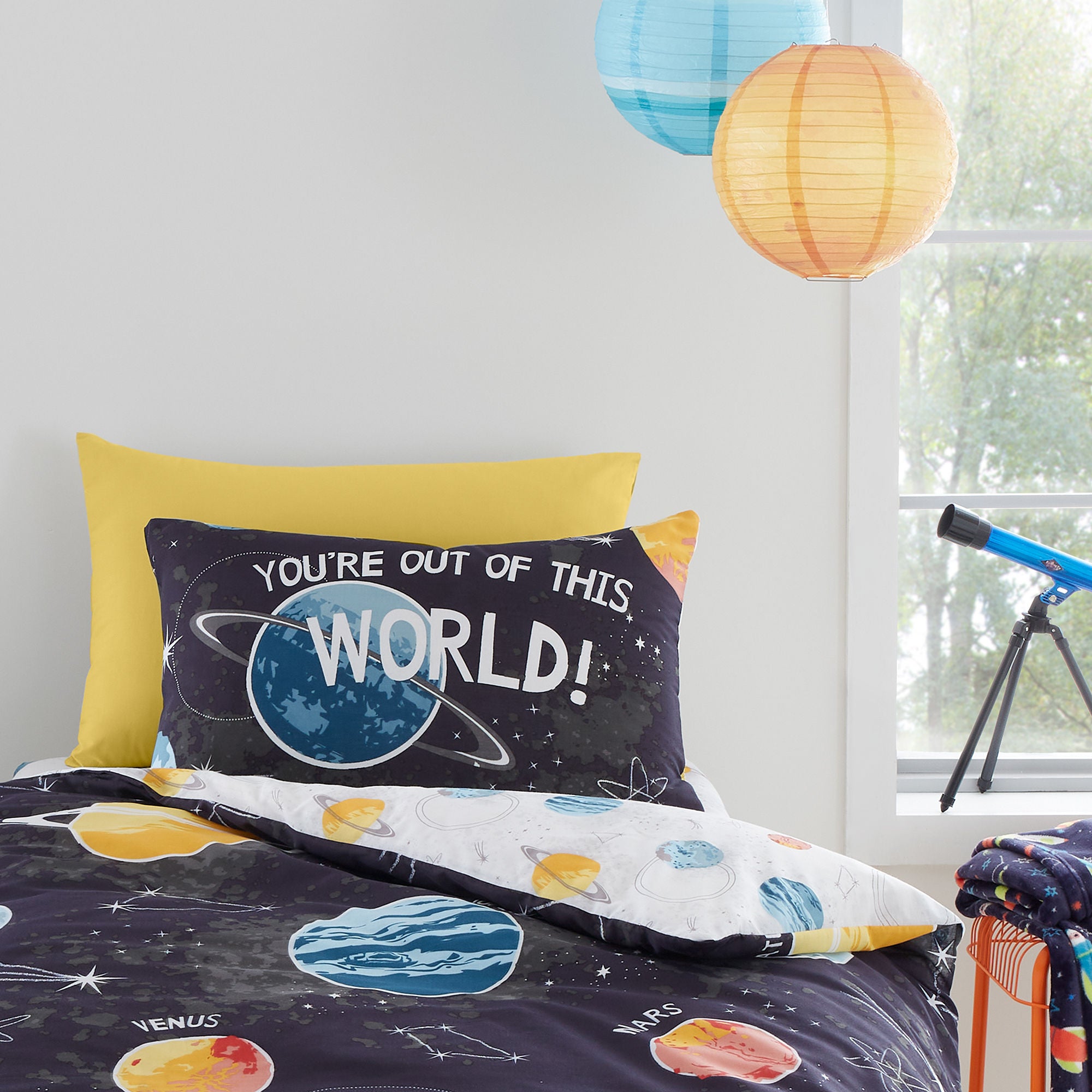 Outer Space Duvet Cover Set by Bedlam in Black - Duvet Cover Set - Bedlam