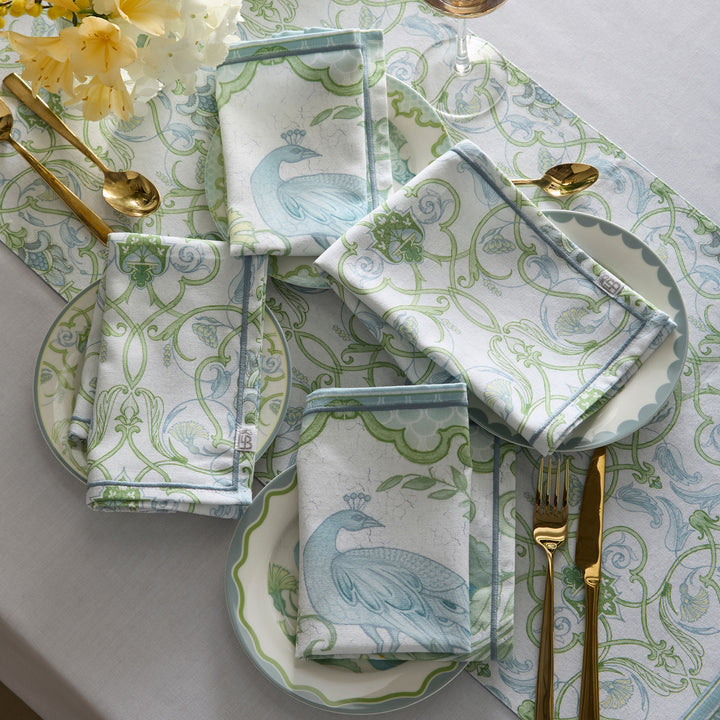Palm Court Napkins 4 Pack in Green - Napkin (4 Pack) - Laurence Llewelyn-Bowen