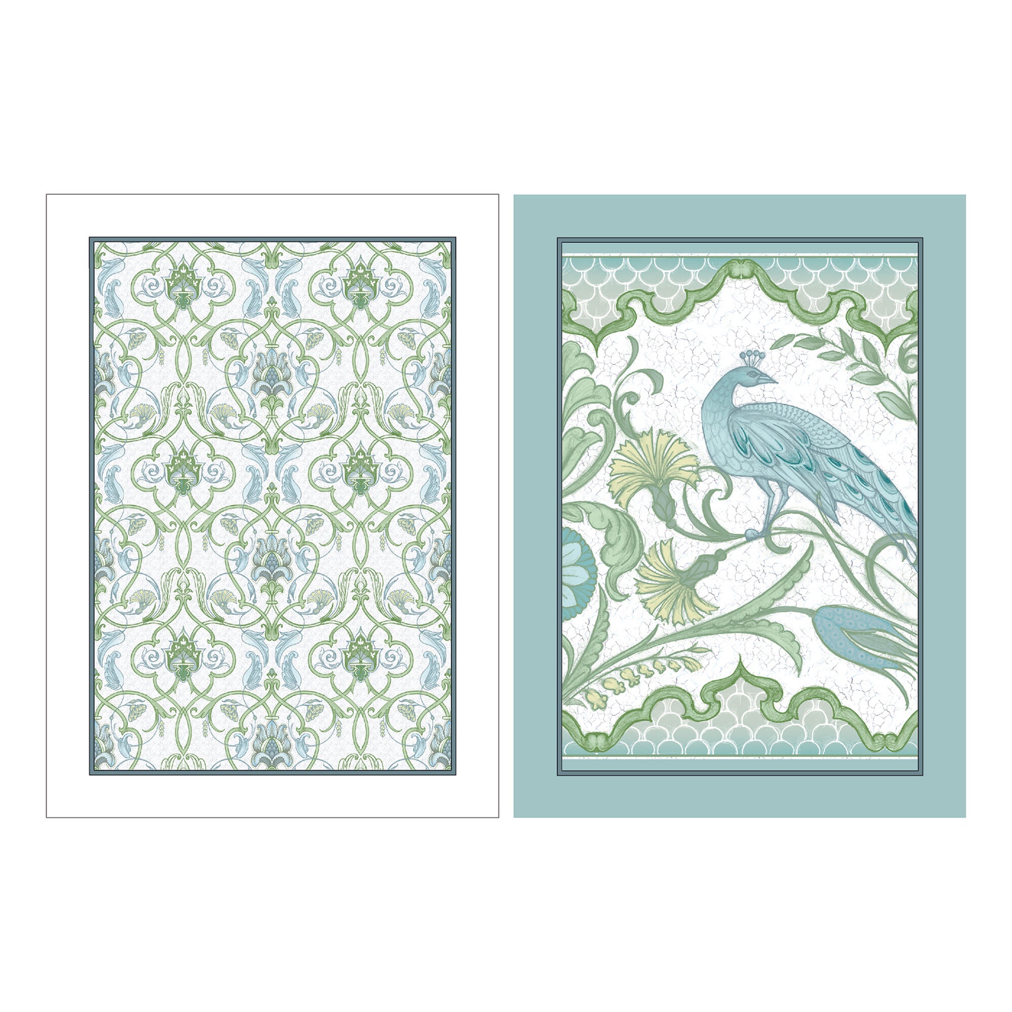 Palm Court Cotton Tea Towel 2 Pack in Green - Tea Towel (2 Pack) - Laurence Llewelyn-Bowen