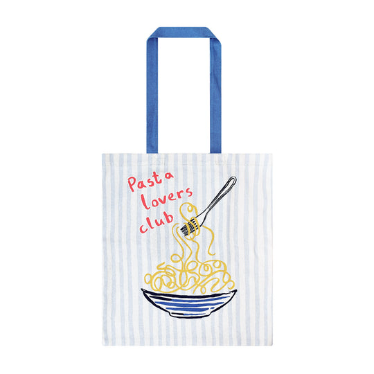 Pasta Lovers Club Tote Shopping Bag in Yellow