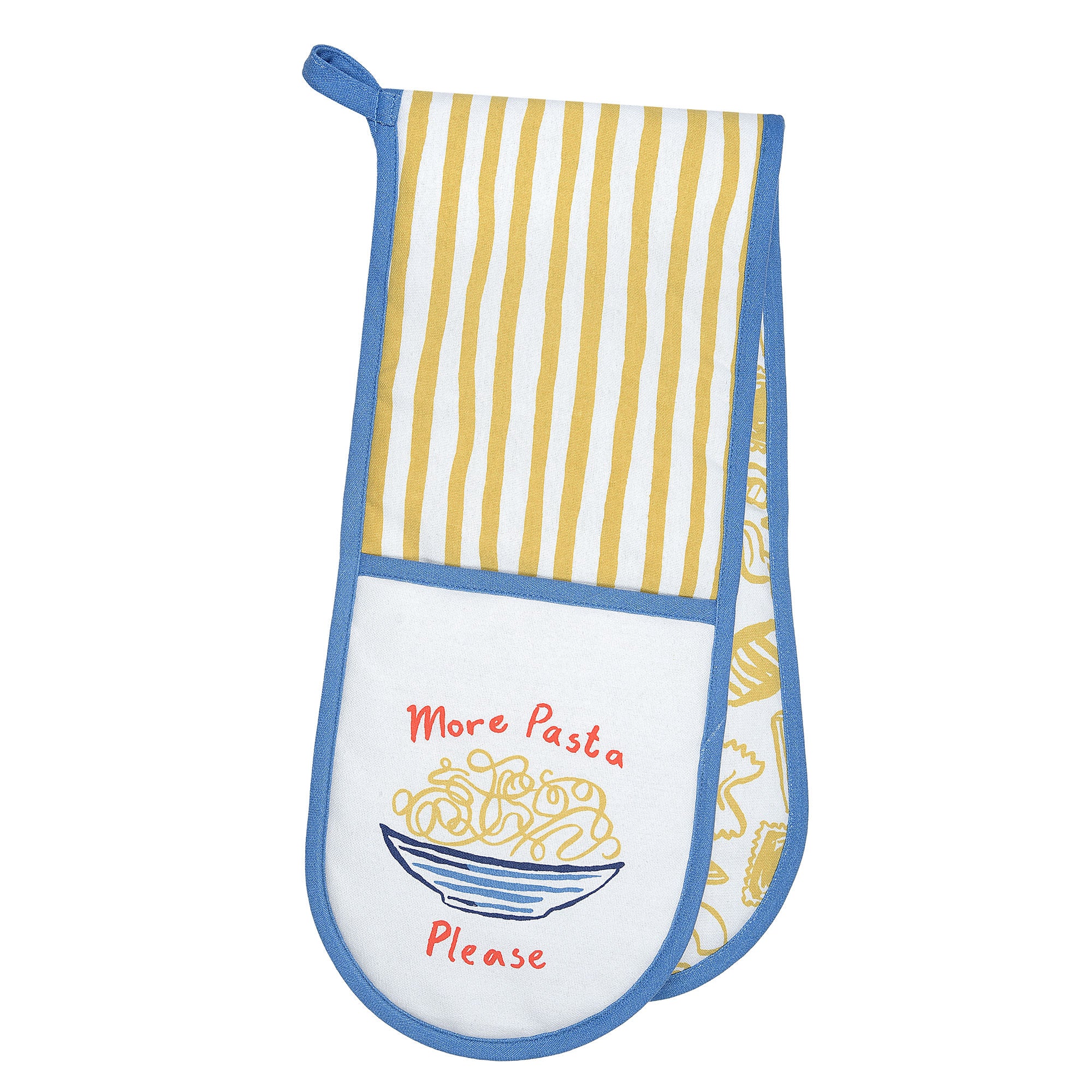 Pasta Lovers Club Double Oven Glove in Yellow - Double Oven Glove - Ulster Weavers