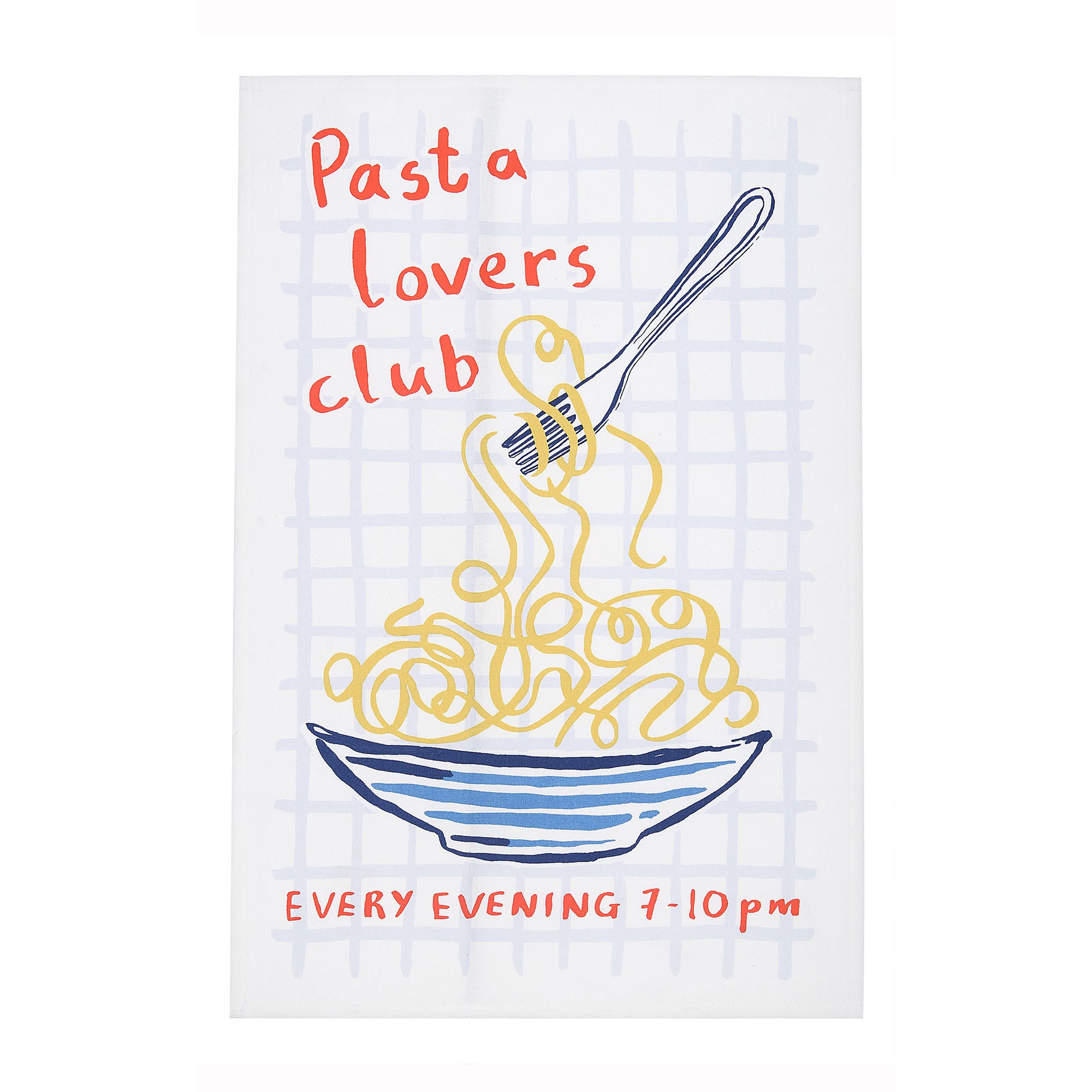 Pasta Lovers Club Cotton Tea Towel in Yellow - Tea Towel - Ulster Weavers