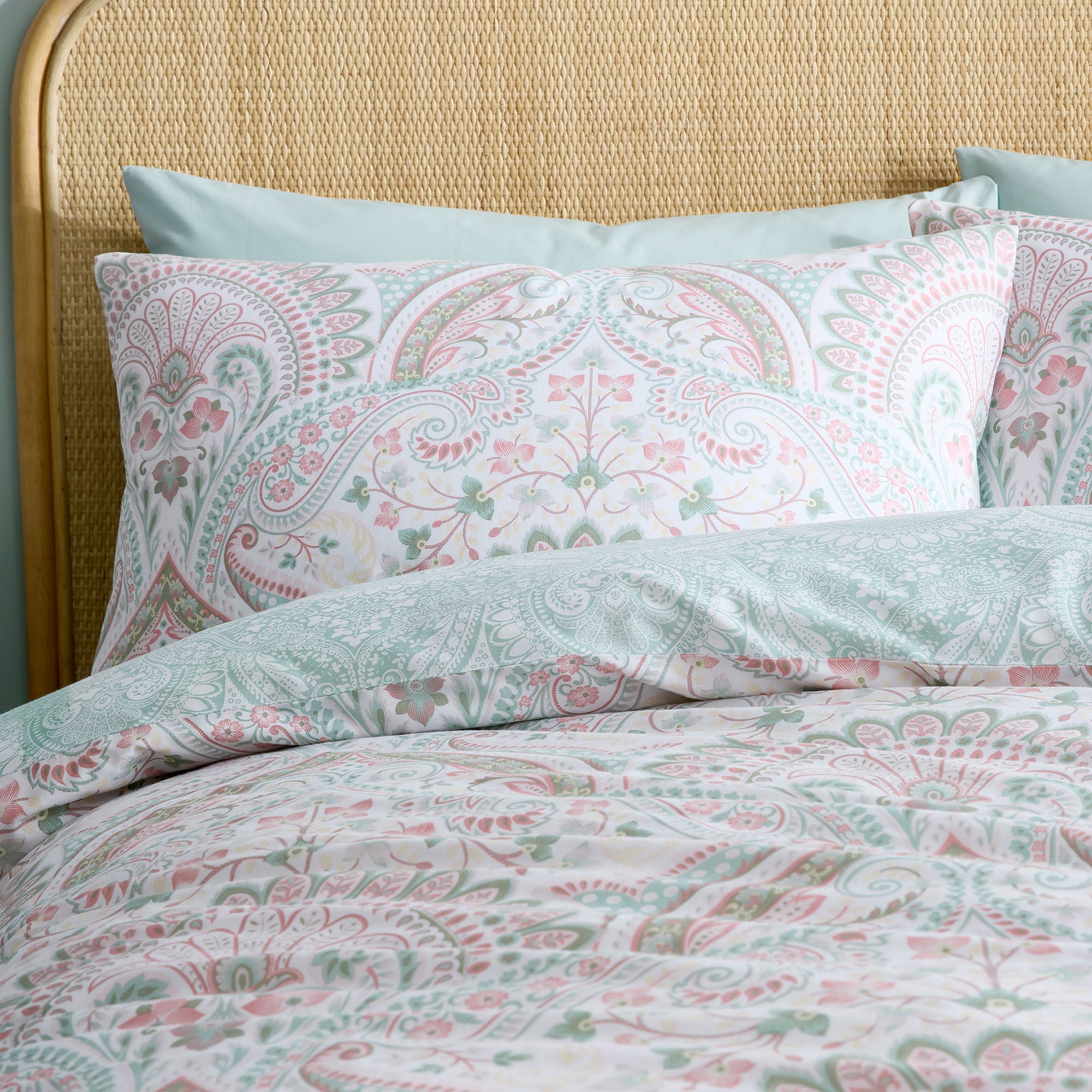 Palais Duvet Cover Set by Dreams & Drapes Design in Green - Duvet Cover Set - Dreams & Drapes Design