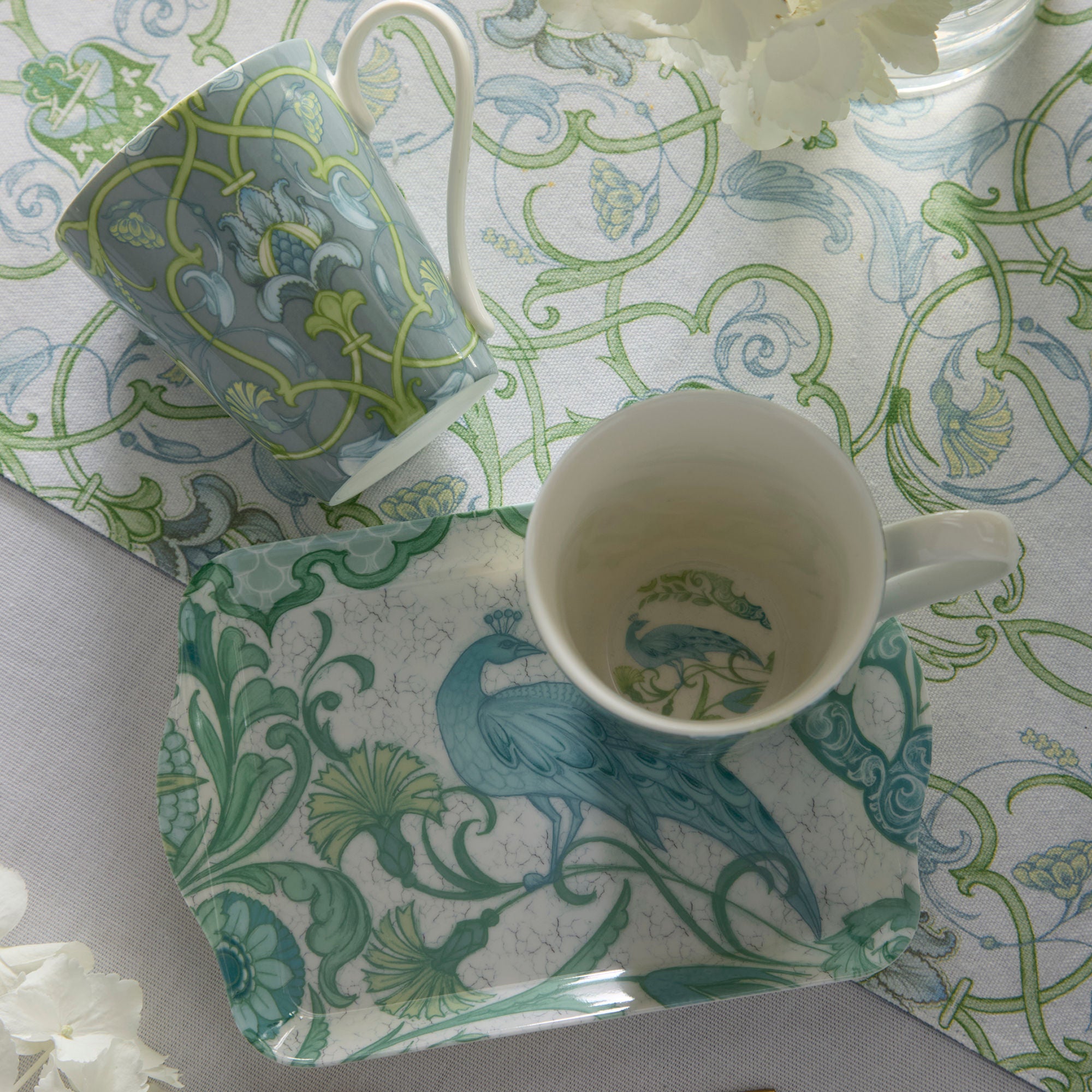 Palm Court Mug and Tray Set in Multicolour - Mug and Tray Set - Laurence Llewelyn-Bowen