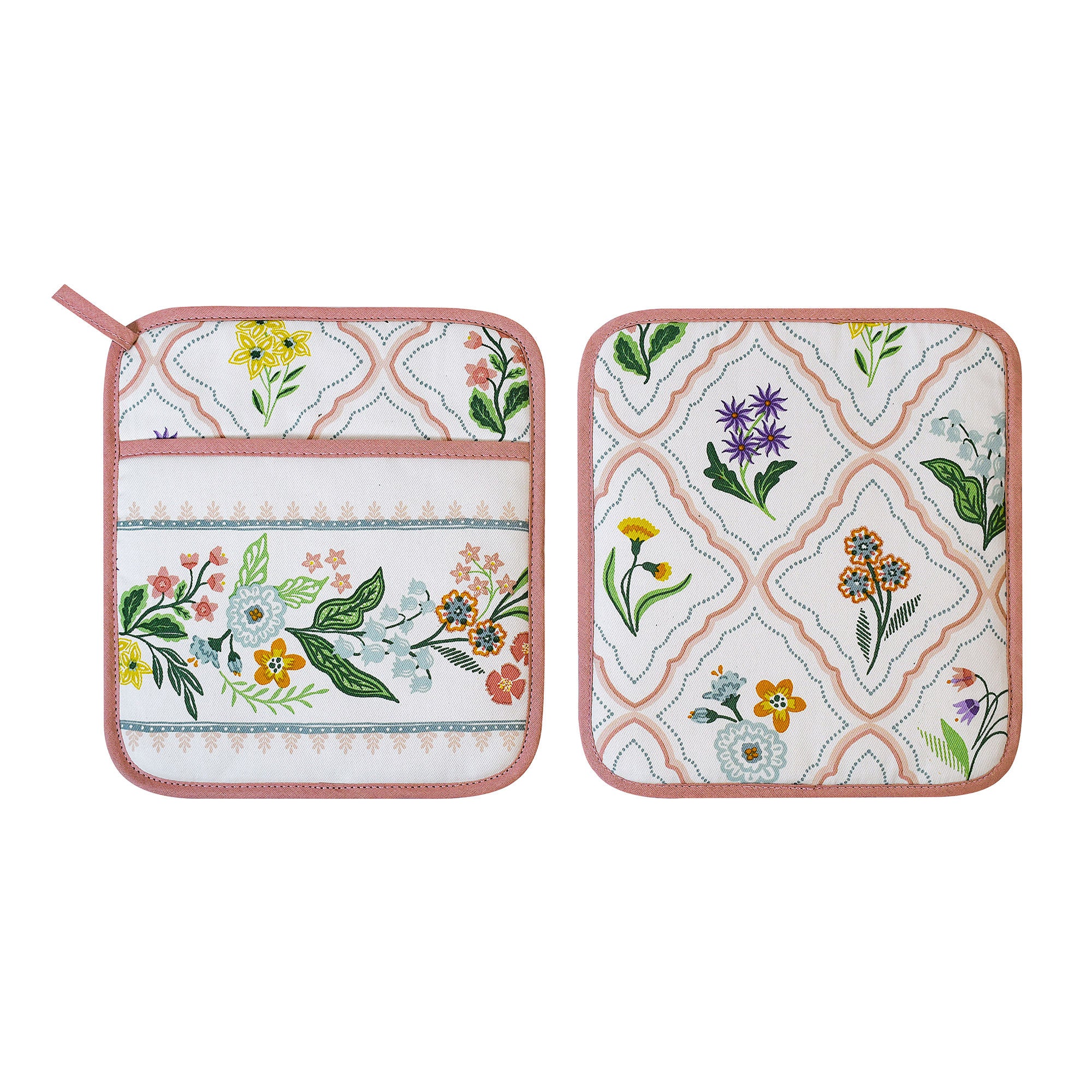 Petals & Prose Pot Mitt in Pink - Pot Mitt - Ulster Weavers