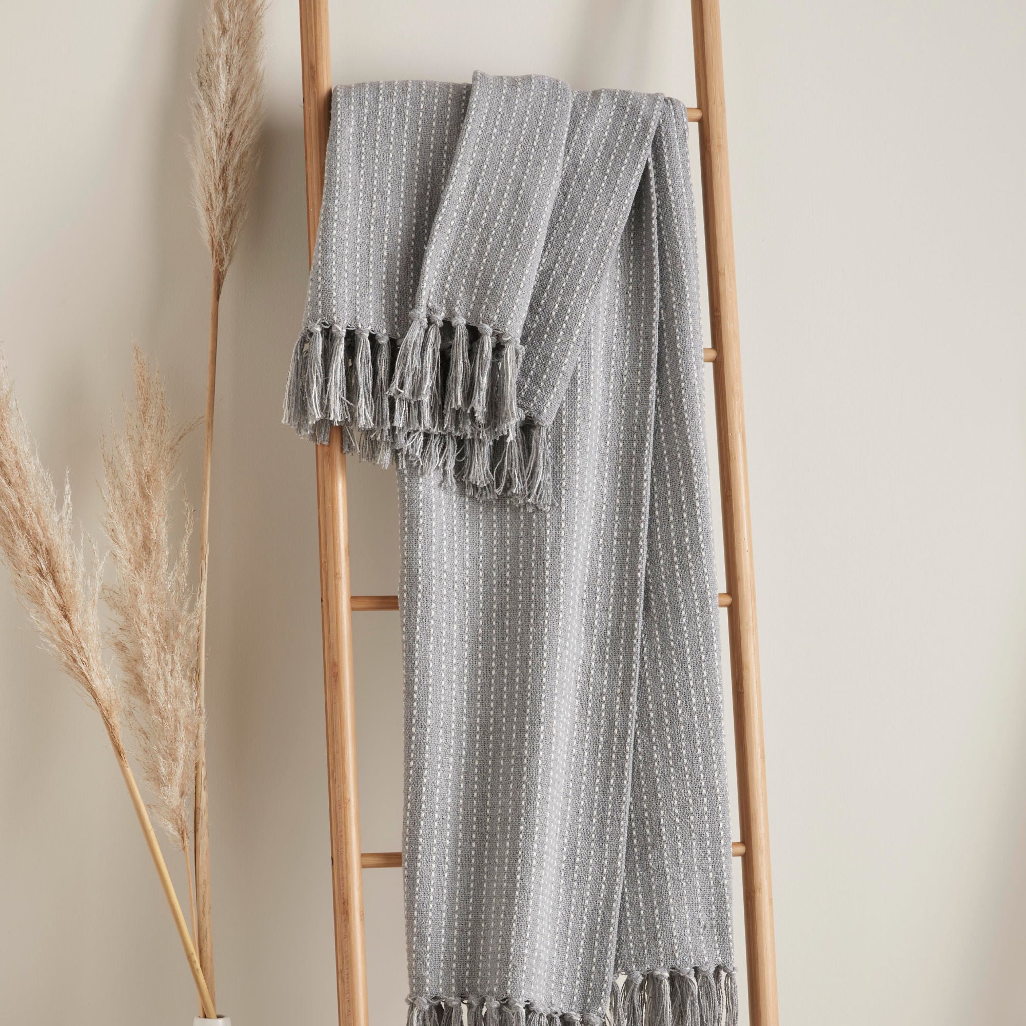 Quinn Throw by Drift Home in Grey 200cm x 200cm - Throw - Drift Home