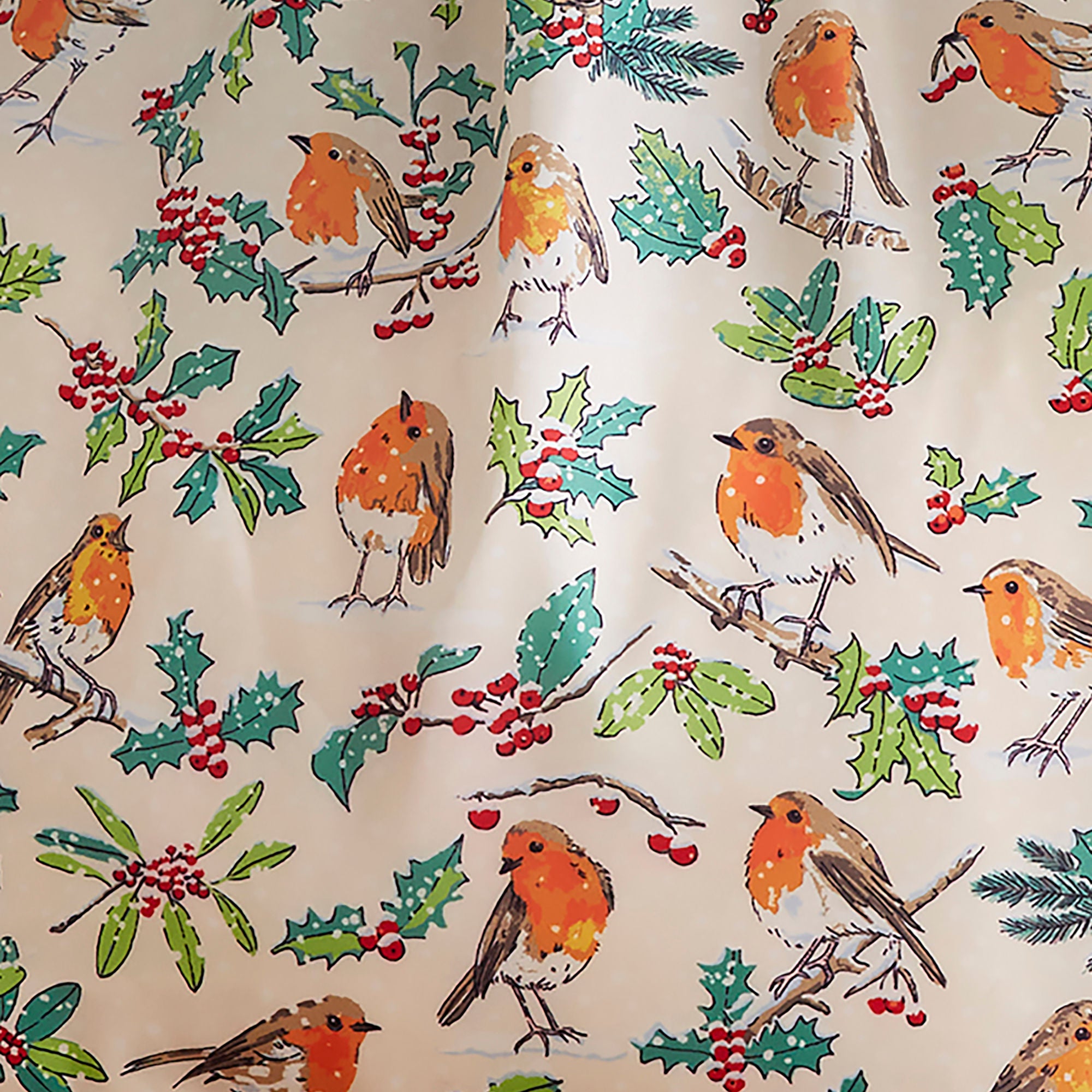 Christmas Robins Foldable Tote Bag Medium in Green - Bag - Ulster Weavers