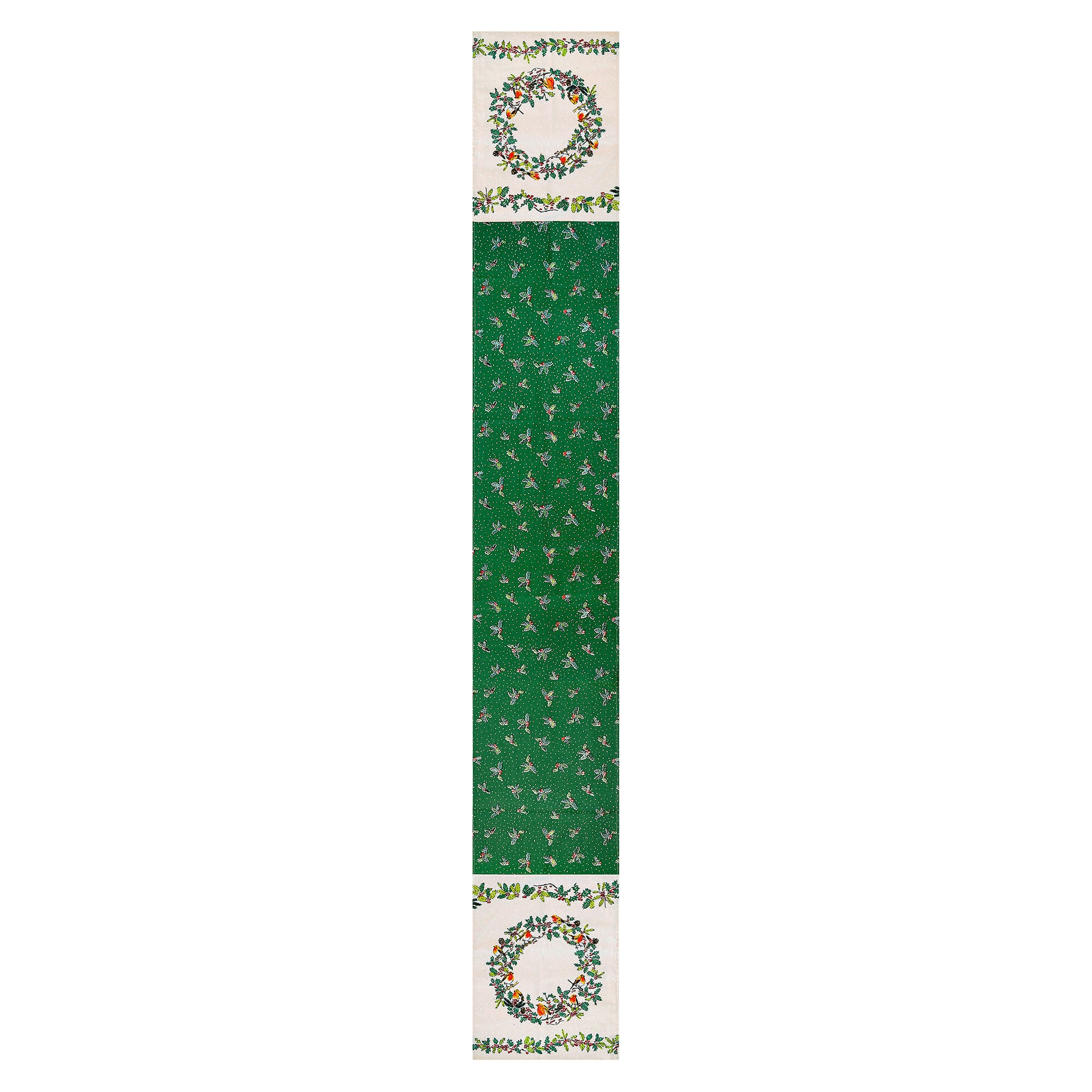Christmas Robins Table Runner in Green - Table Runners - Ulster Weavers