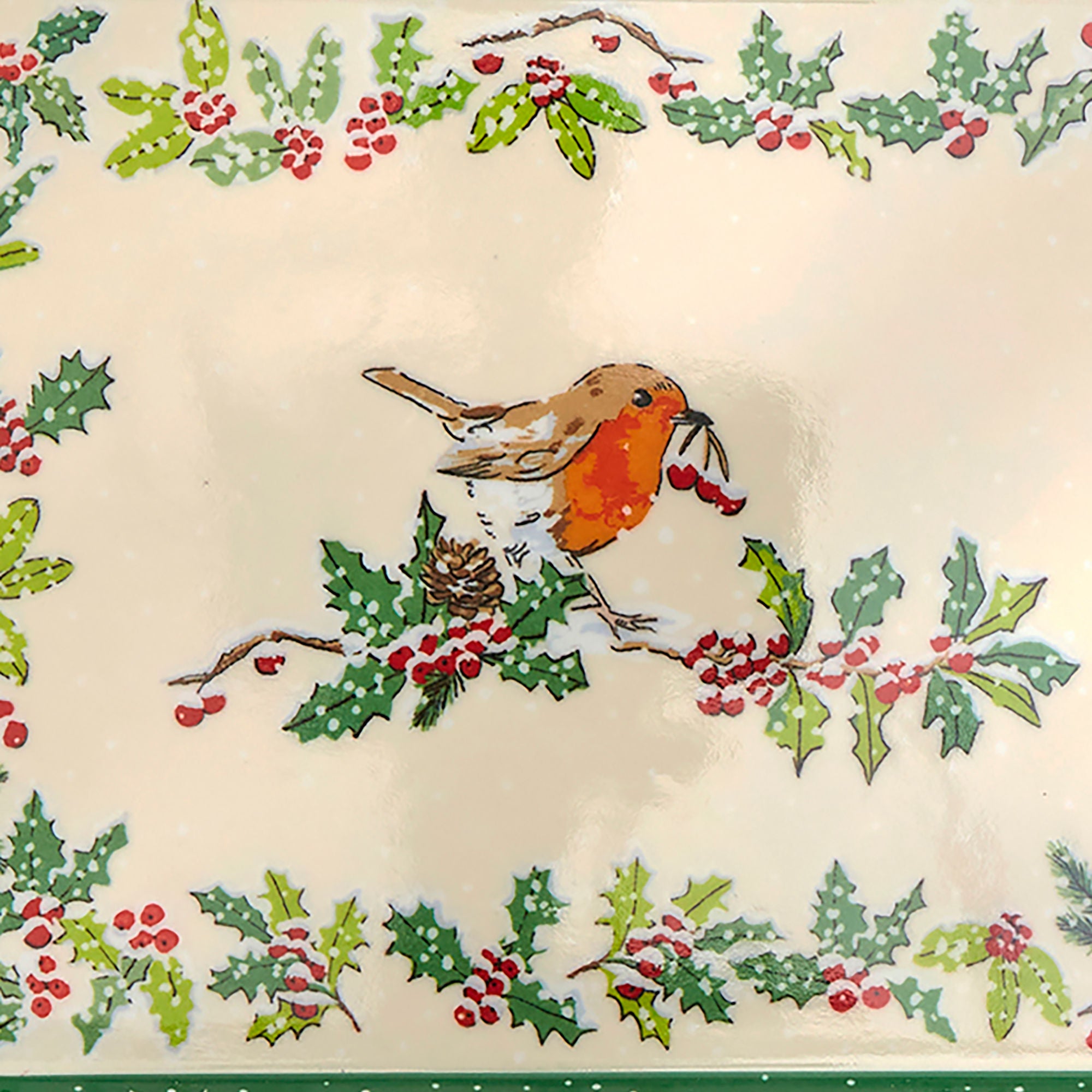 Christmas Robins Scatter Tray in Green - Tray - Ulster Weavers