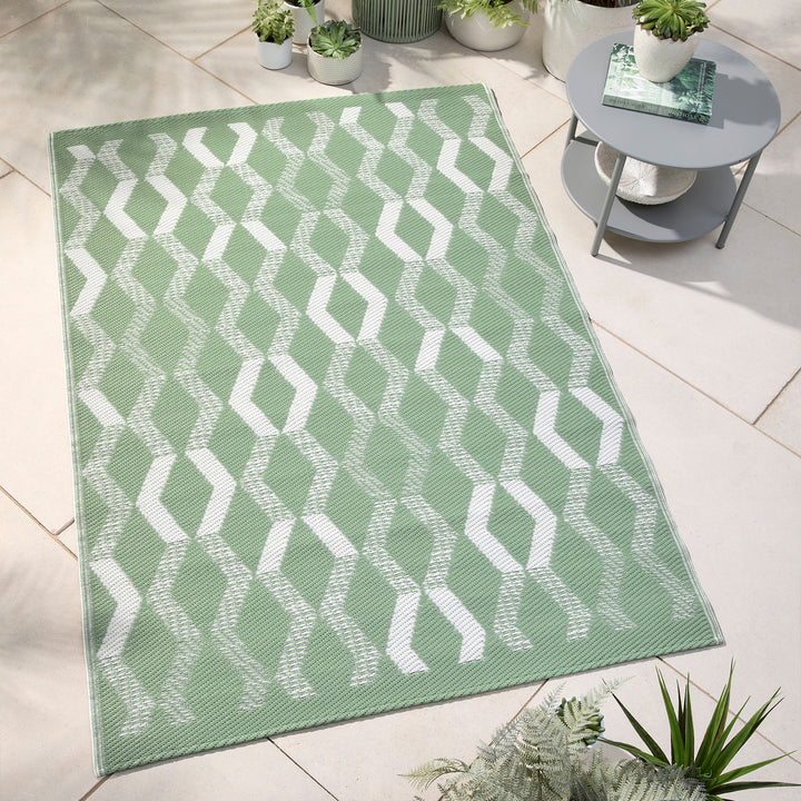 Rico Outdoor Outdoor Rug by Fusion in Green 120 x 170cm