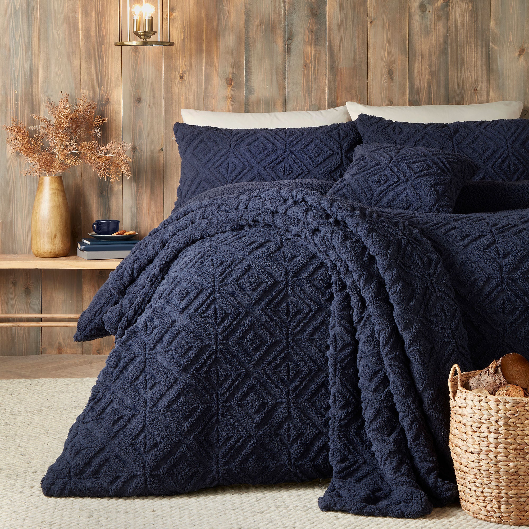 Romo Throw by Fusion Snug in Navy 130 x 180cm - Throw - Fusion Snug
