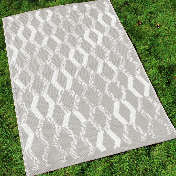 Rico Outdoor Outdoor Rug by Fusion in Grey 120 x 170cm - Outdoor Rug - Fusion