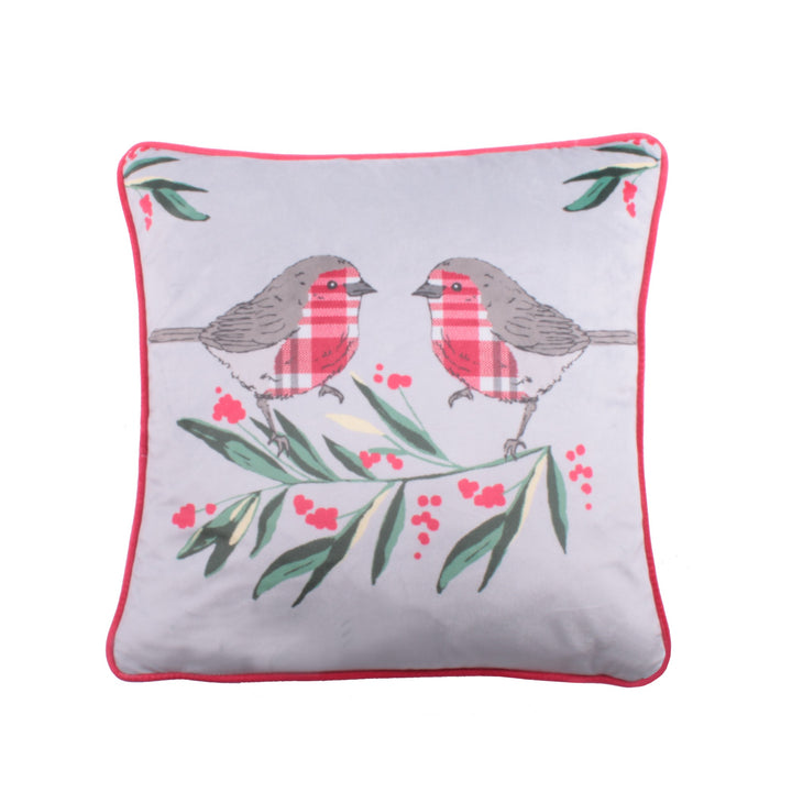 Robin Cushion by Fusion Christmas in Multi 43 x 43cm - Cushion - Fusion Christmas