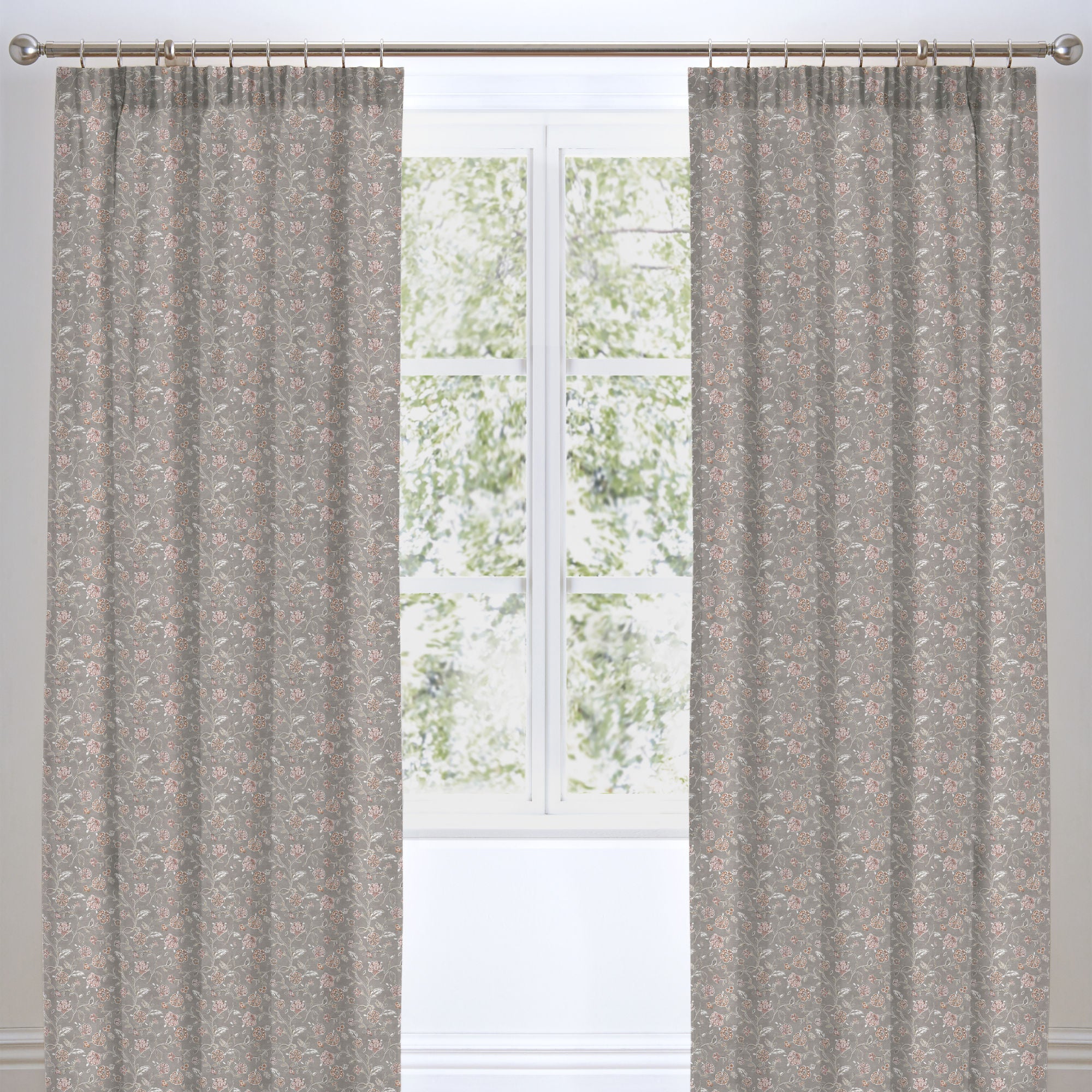 Roselle Pair of Pencil Pleat Curtains by Appletree Promo in Grey - Pair of Pencil Pleat Curtains - Appletree Promo